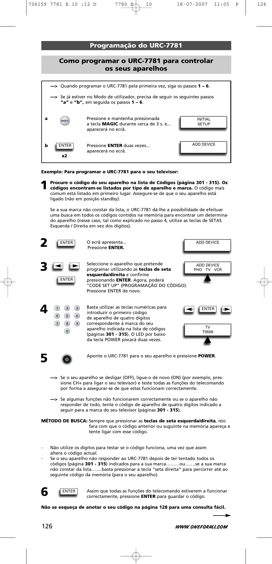 One for All URC-7781 User Manual | Page 127 / 319