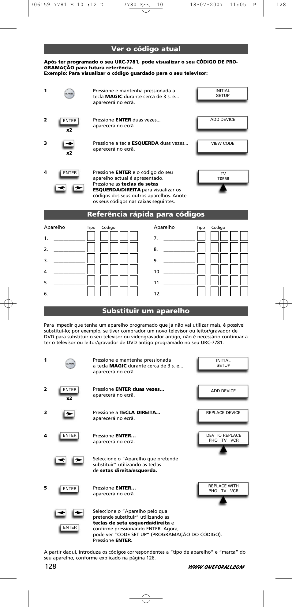 One for All URC-7781 User Manual | Page 129 / 319