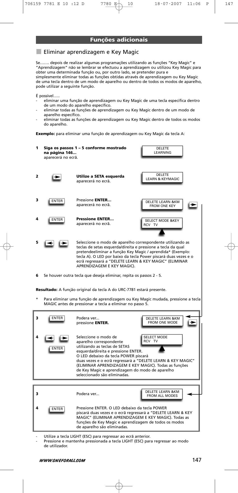 One for All URC-7781 User Manual | Page 148 / 319