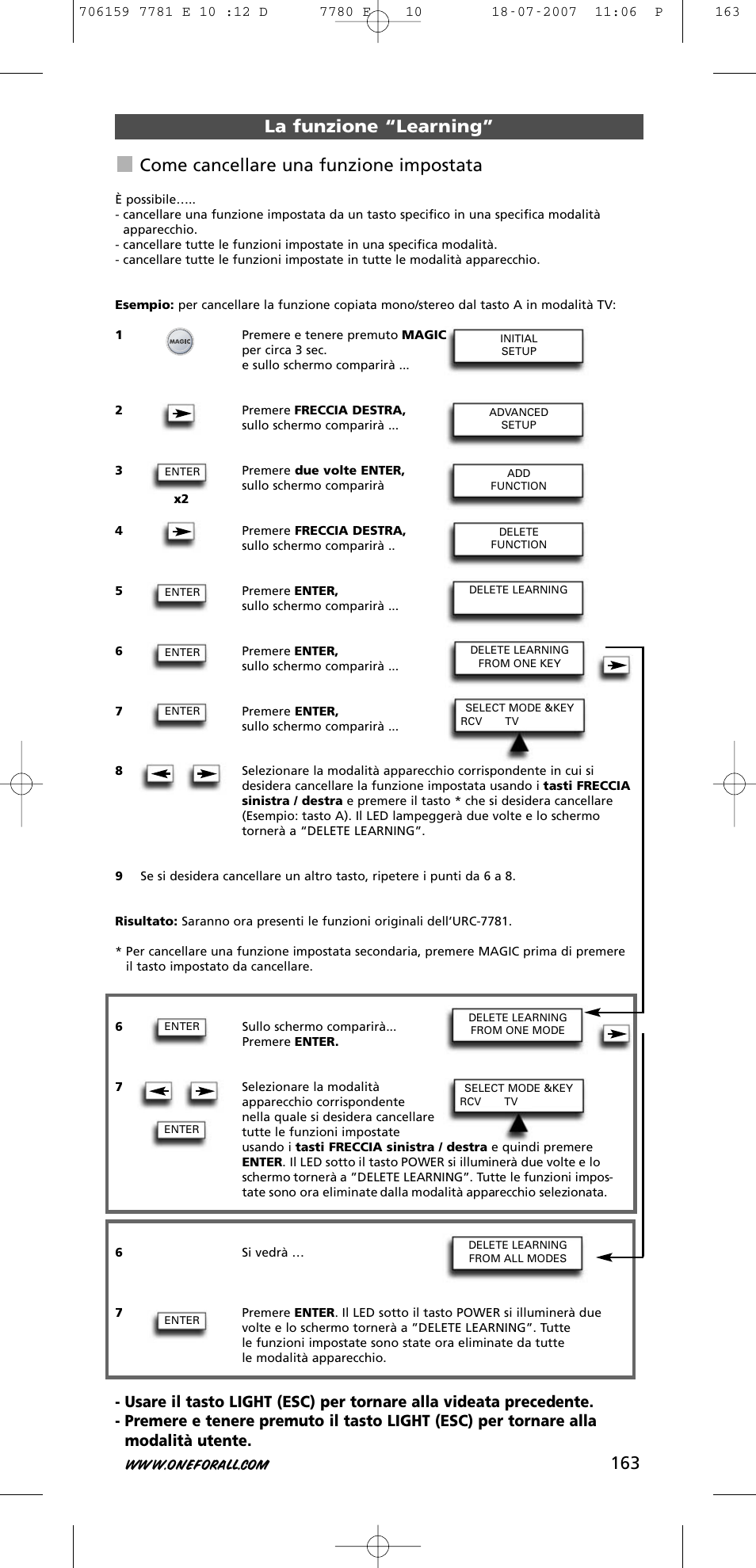 One for All URC-7781 User Manual | Page 164 / 319