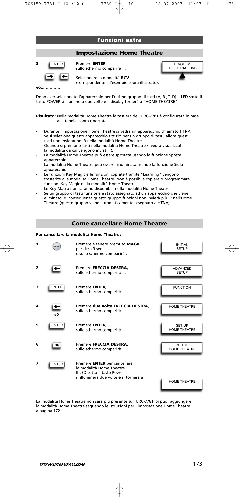 One for All URC-7781 User Manual | Page 174 / 319