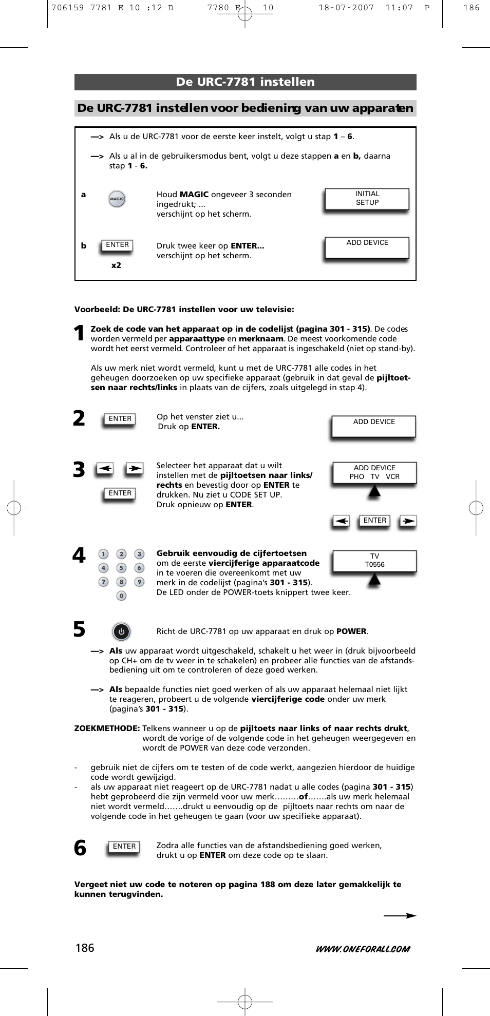 One for All URC-7781 User Manual | Page 187 / 319