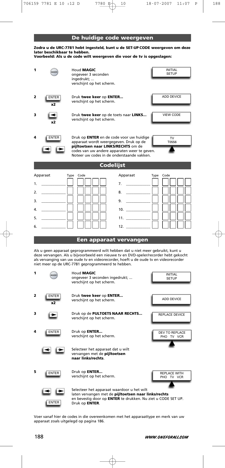 One for All URC-7781 User Manual | Page 189 / 319