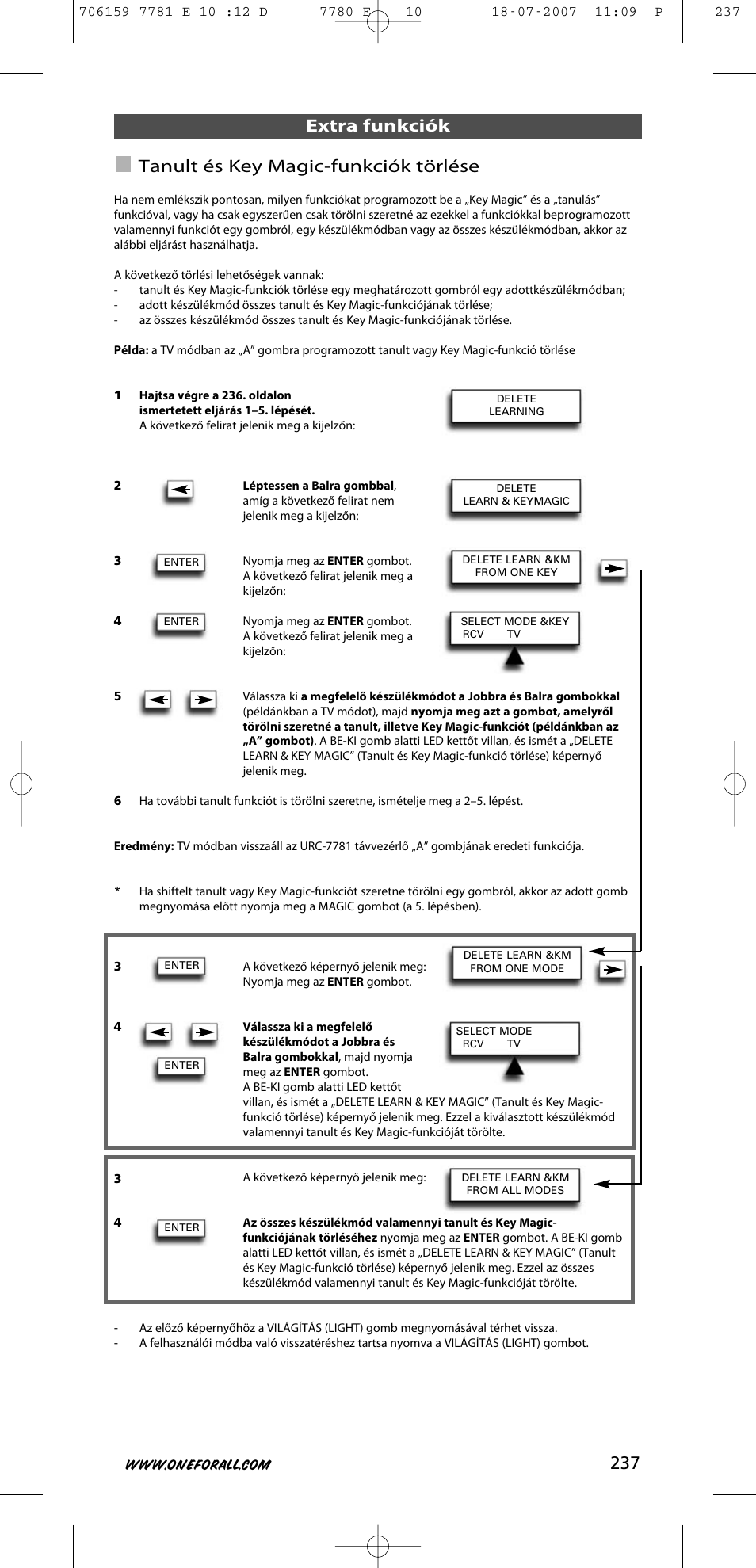 One for All URC-7781 User Manual | Page 238 / 319