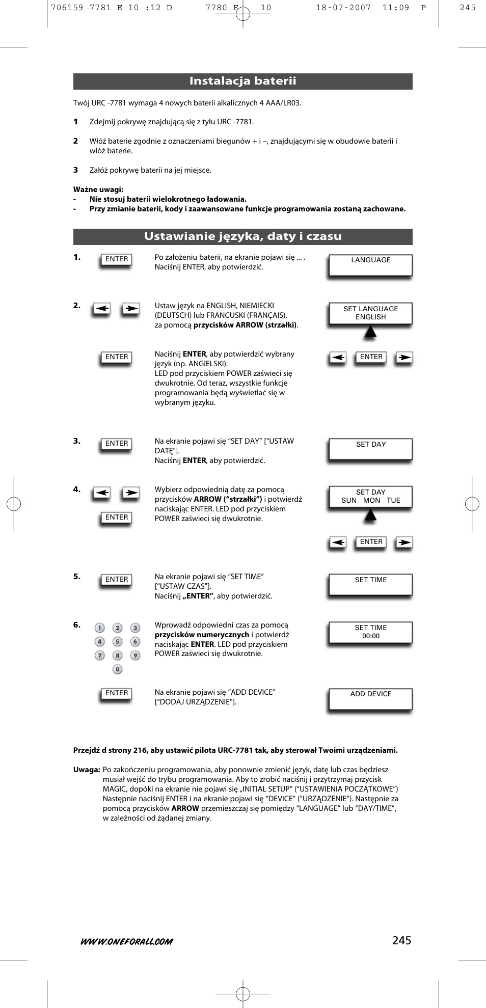 One for All URC-7781 User Manual | Page 246 / 319