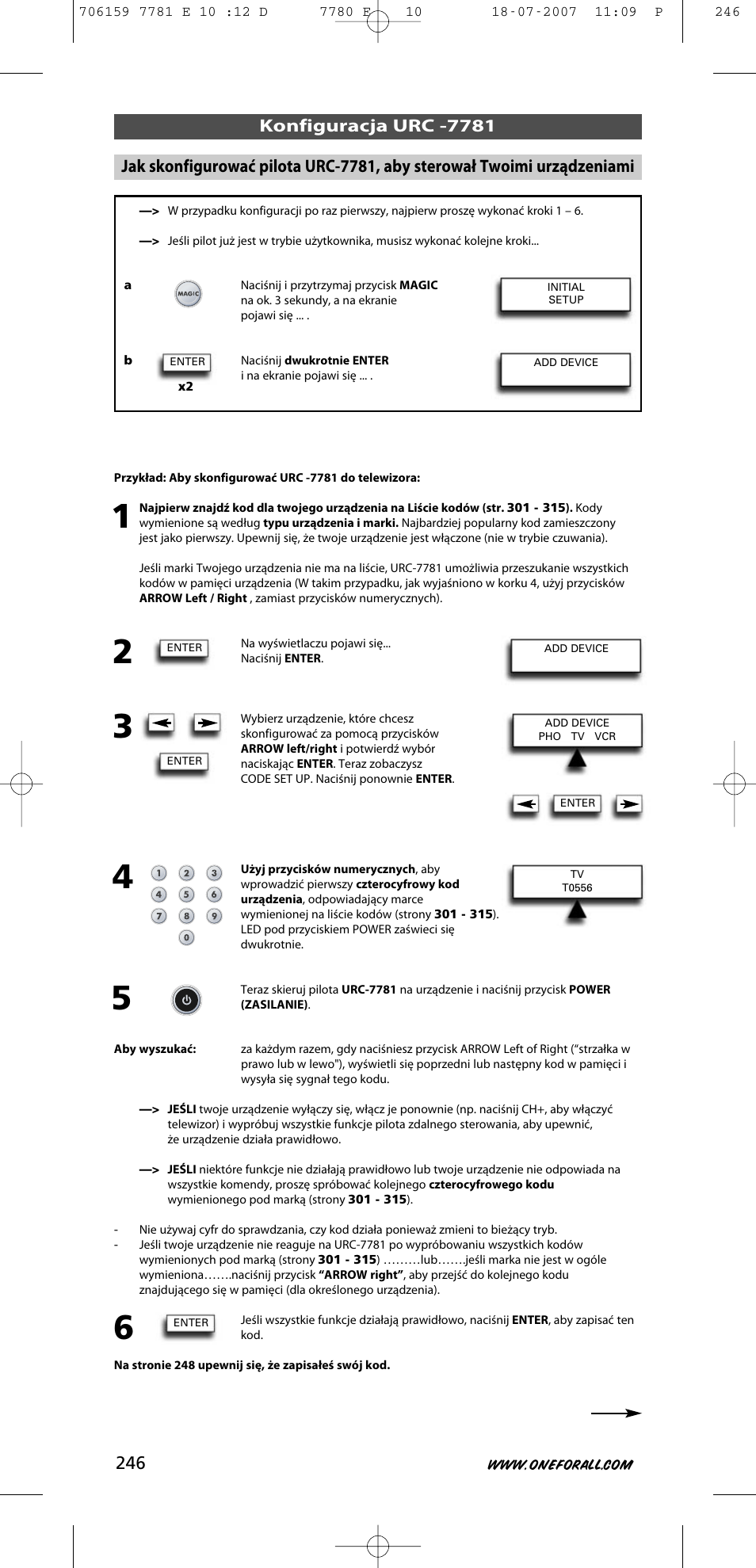 One for All URC-7781 User Manual | Page 247 / 319