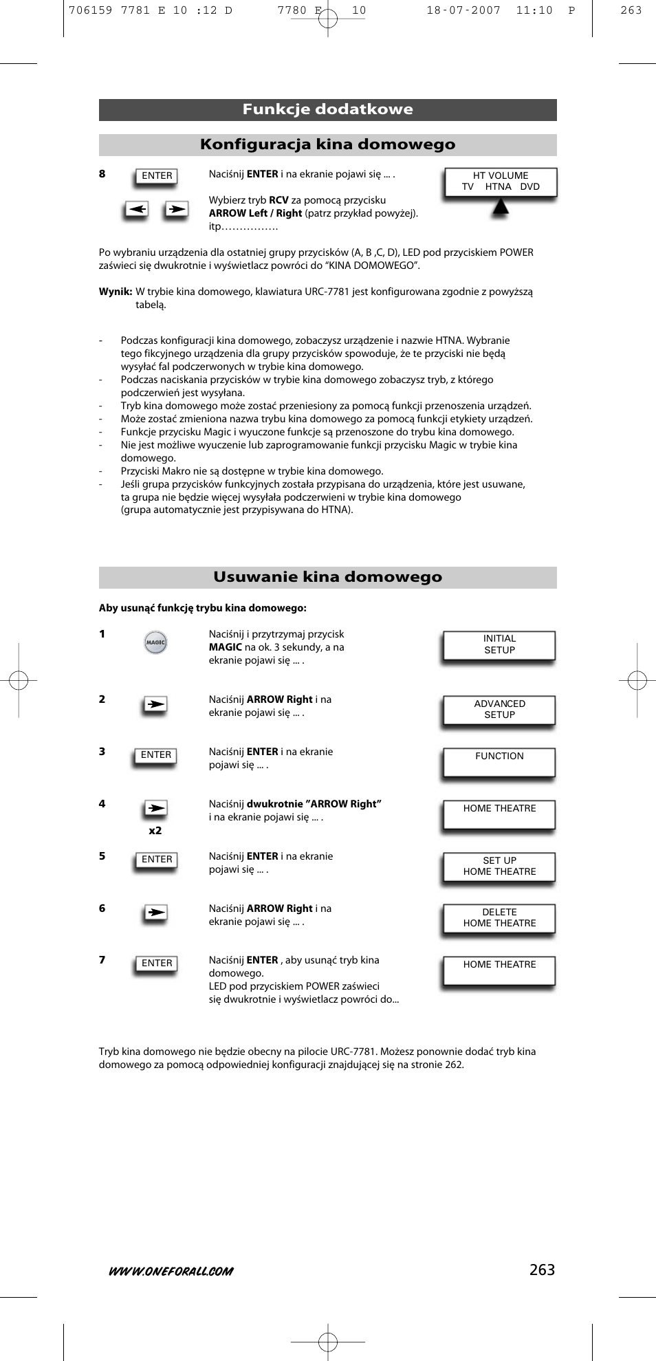 One for All URC-7781 User Manual | Page 264 / 319