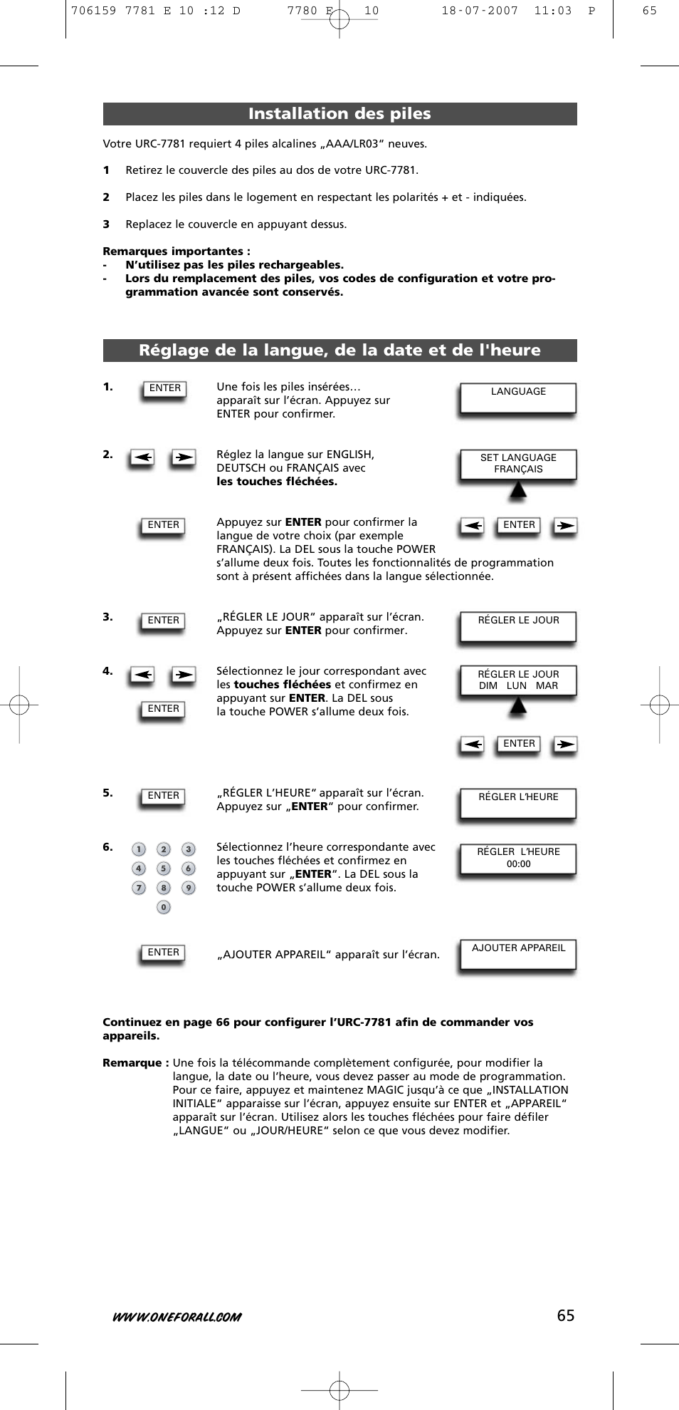 One for All URC-7781 User Manual | Page 66 / 319