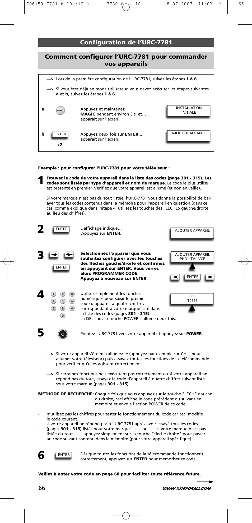 One for All URC-7781 User Manual | Page 67 / 319