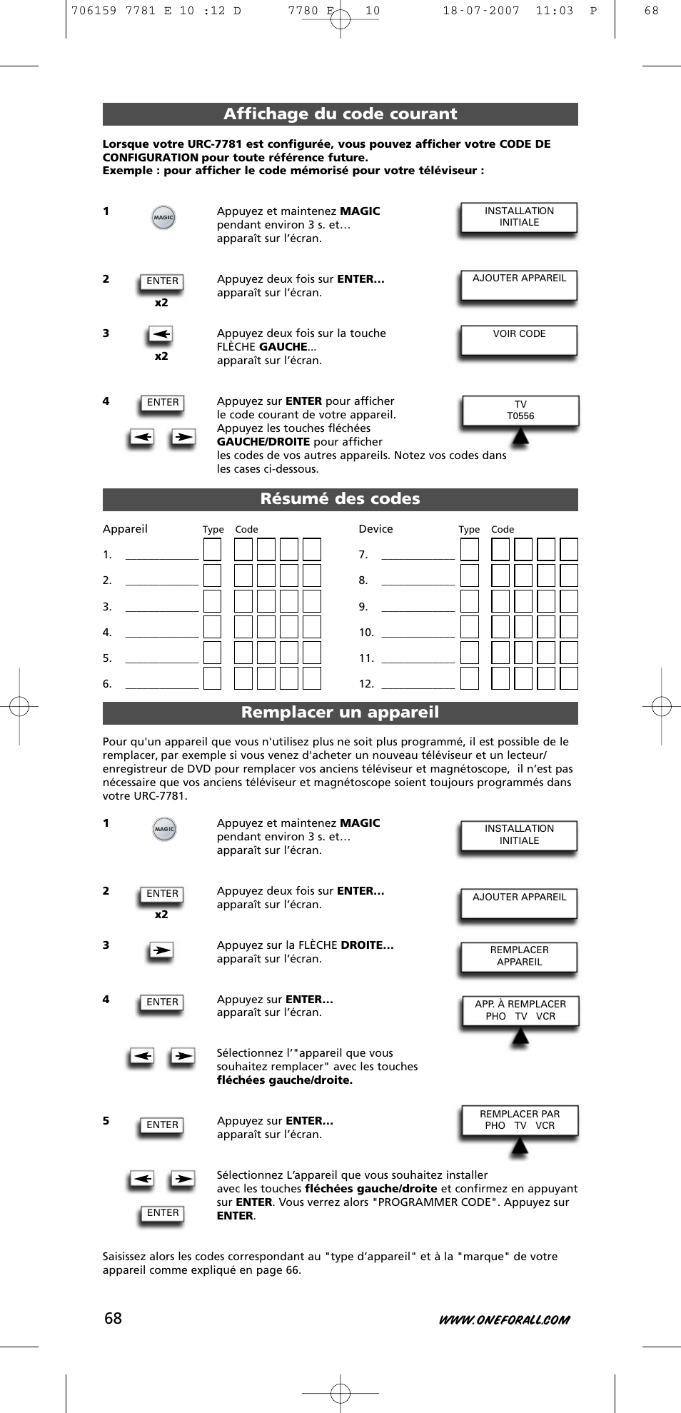 One for All URC-7781 User Manual | Page 69 / 319