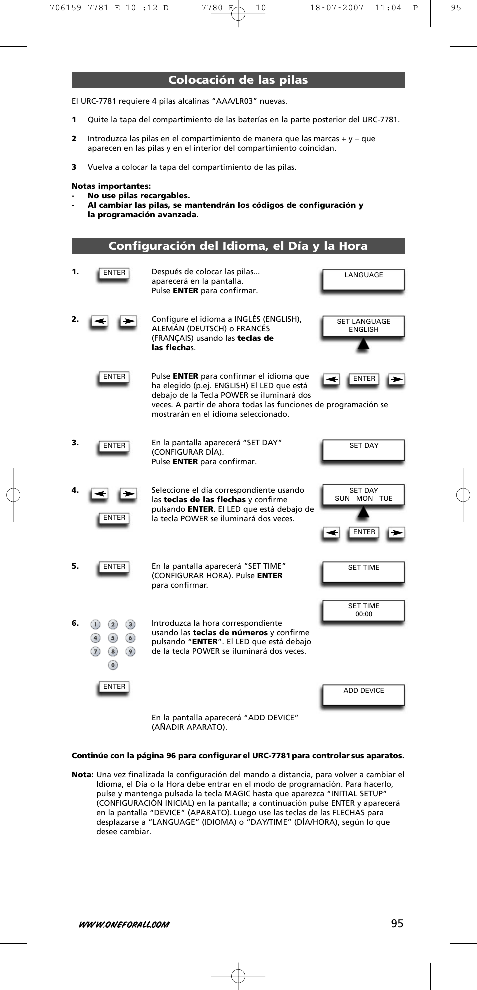 One for All URC-7781 User Manual | Page 96 / 319