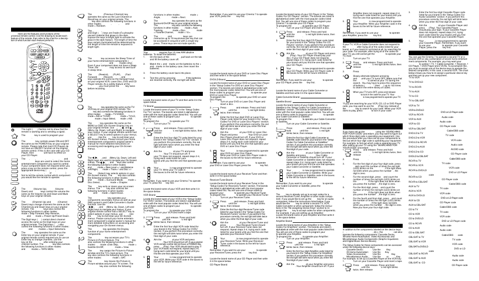 One for All URC 7200 / 7201 User Manual | Page 2 / 3