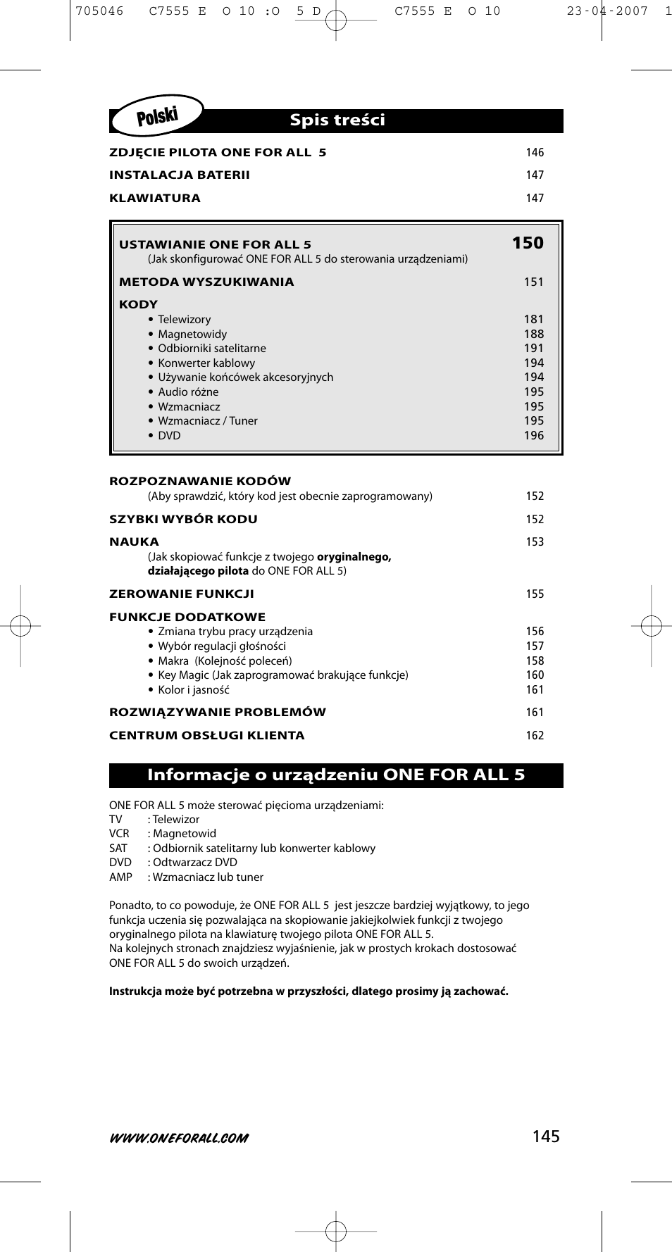 One for All URC-7780 User Manual | Page 146 / 205