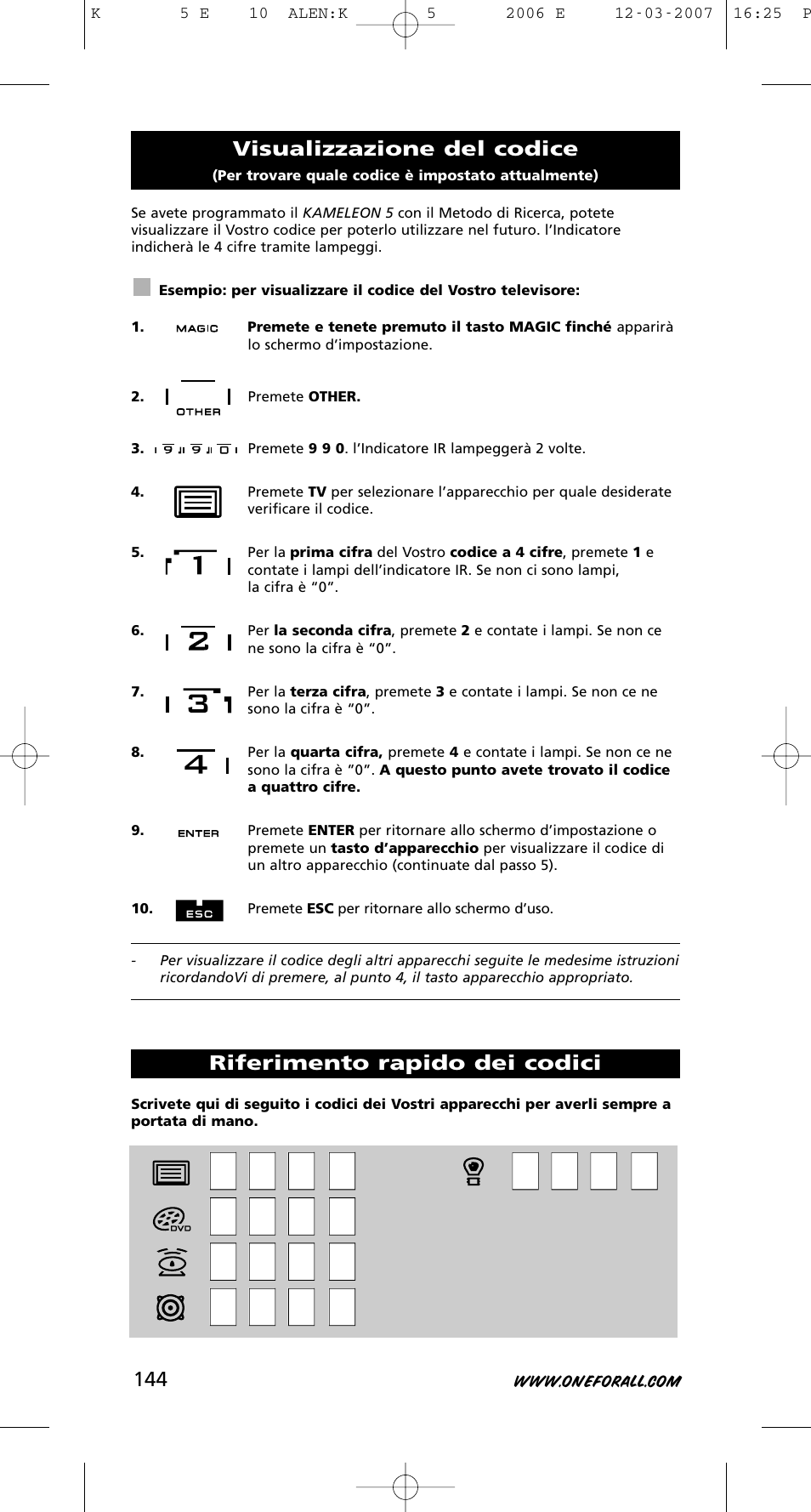 One for All KAMELEON 5 User Manual | Page 145 / 293