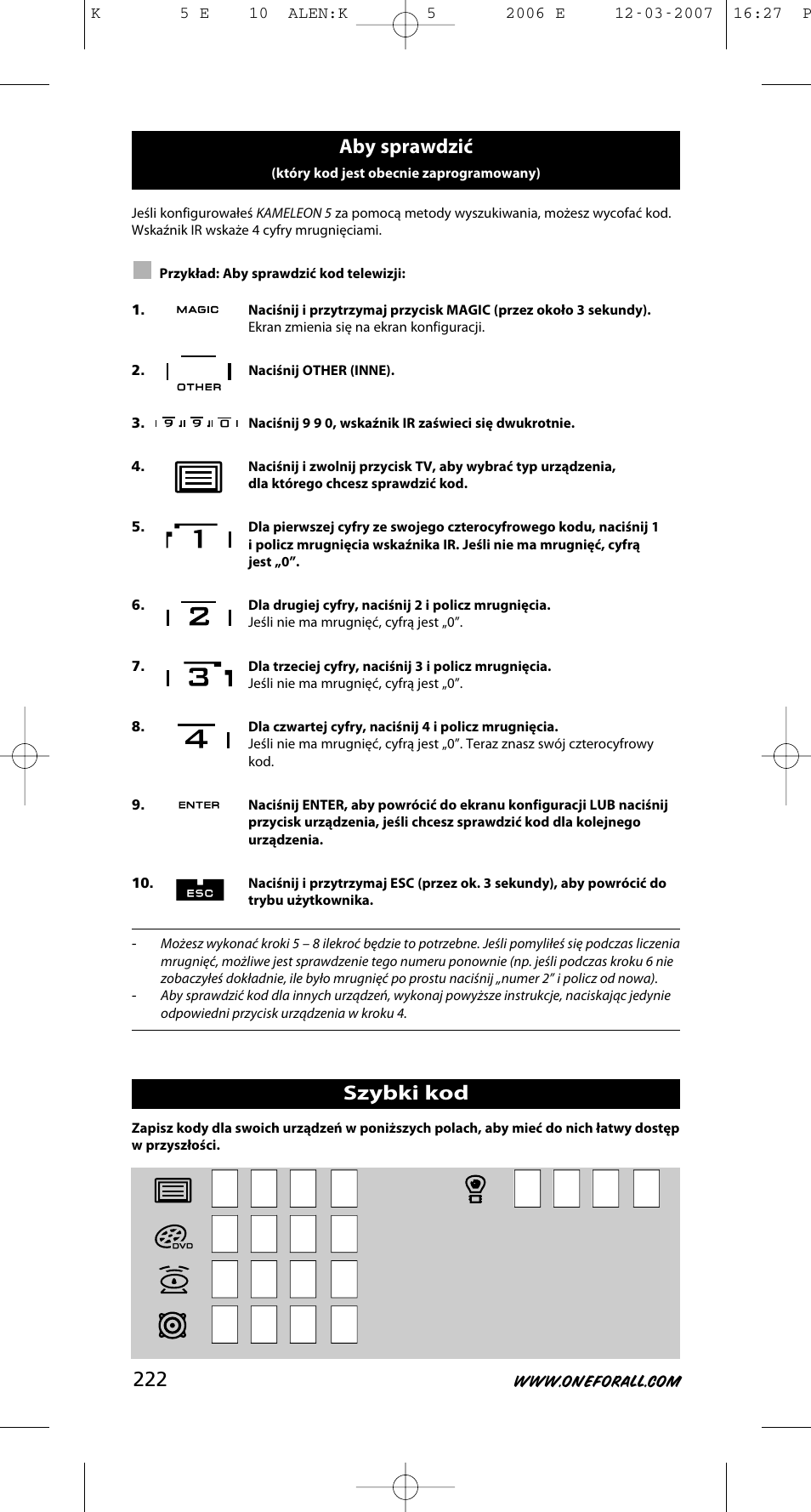 One for All KAMELEON 5 User Manual | Page 223 / 293