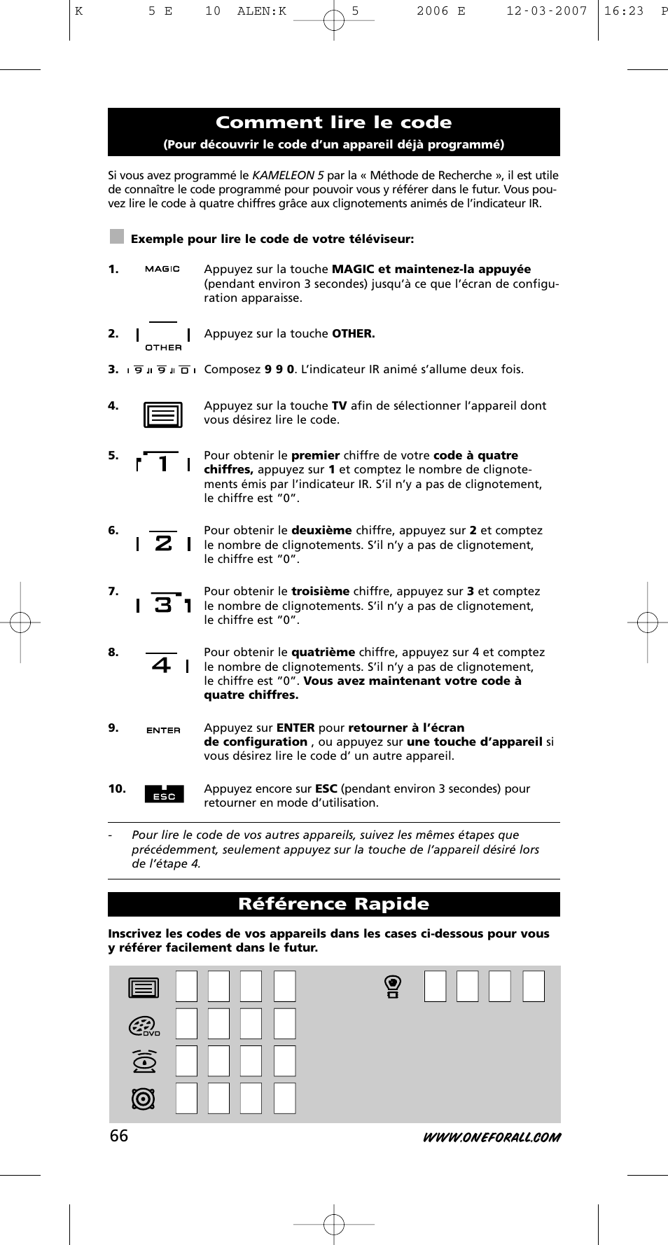 One for All KAMELEON 5 User Manual | Page 67 / 293