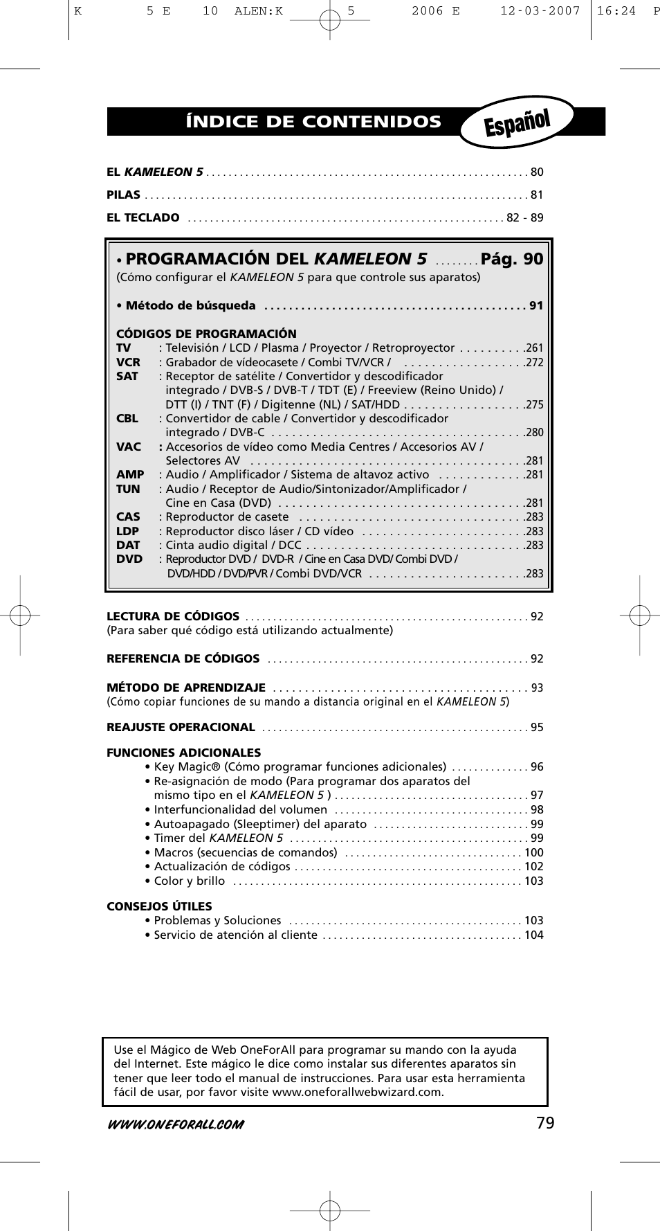 One for All KAMELEON 5 User Manual | Page 80 / 293