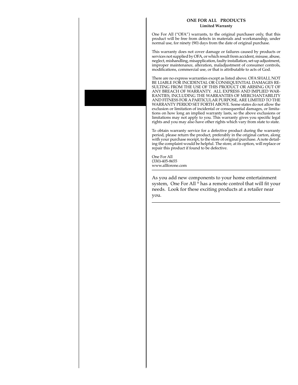 Set-up codes for cable boxes, One for all, Products | One for All URC3050 User Manual | Page 4 / 4