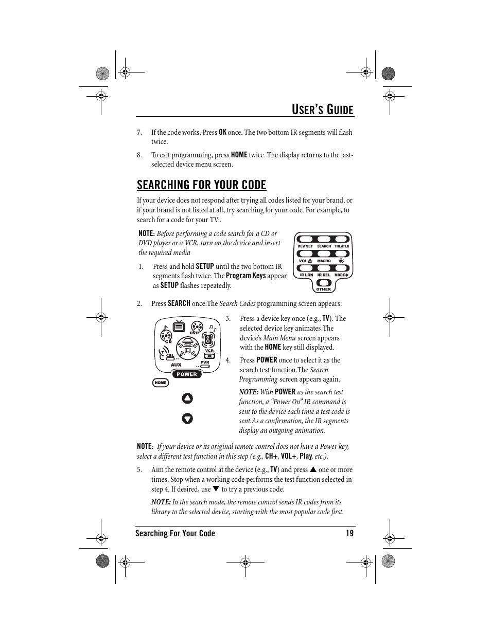 Searching for your code, Uide | One for All Kameleon URC-9964B00 User Manual | Page 19 / 68