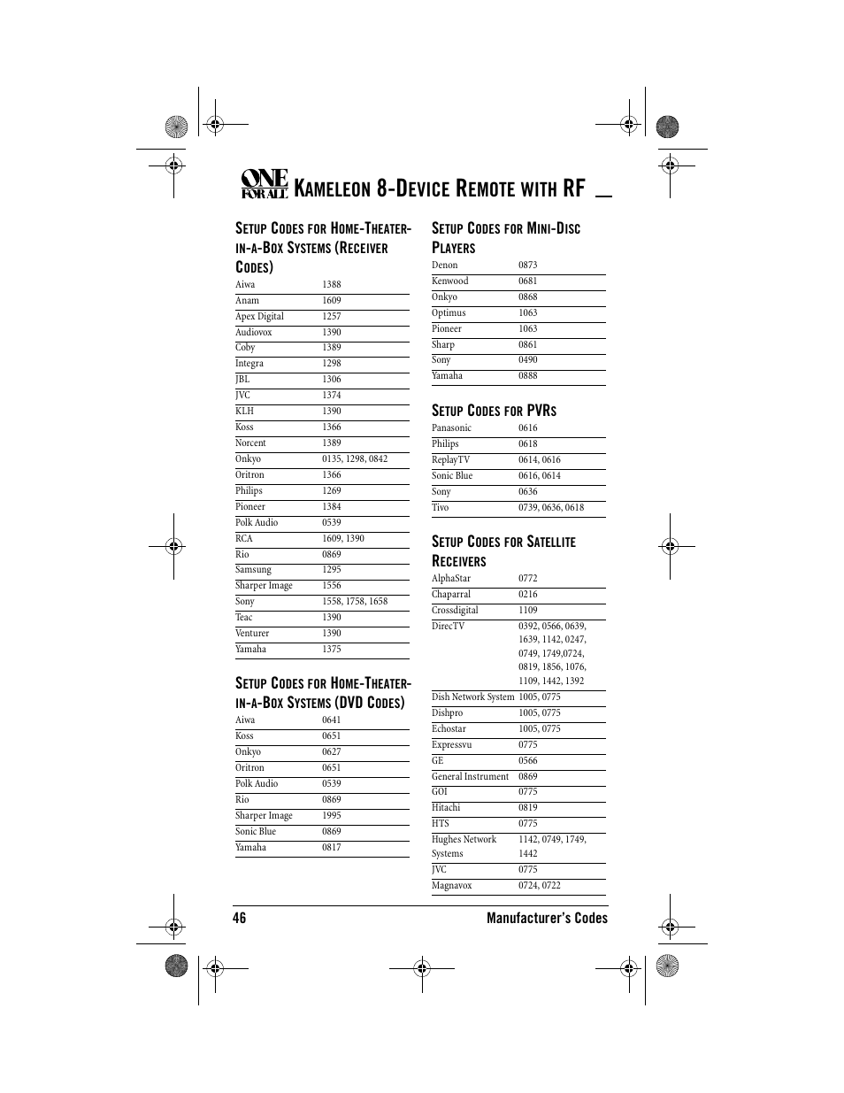 Ameleon, Evice, Emote | With, Dvd c | One for All Kameleon URC-9964B00 User Manual | Page 46 / 68