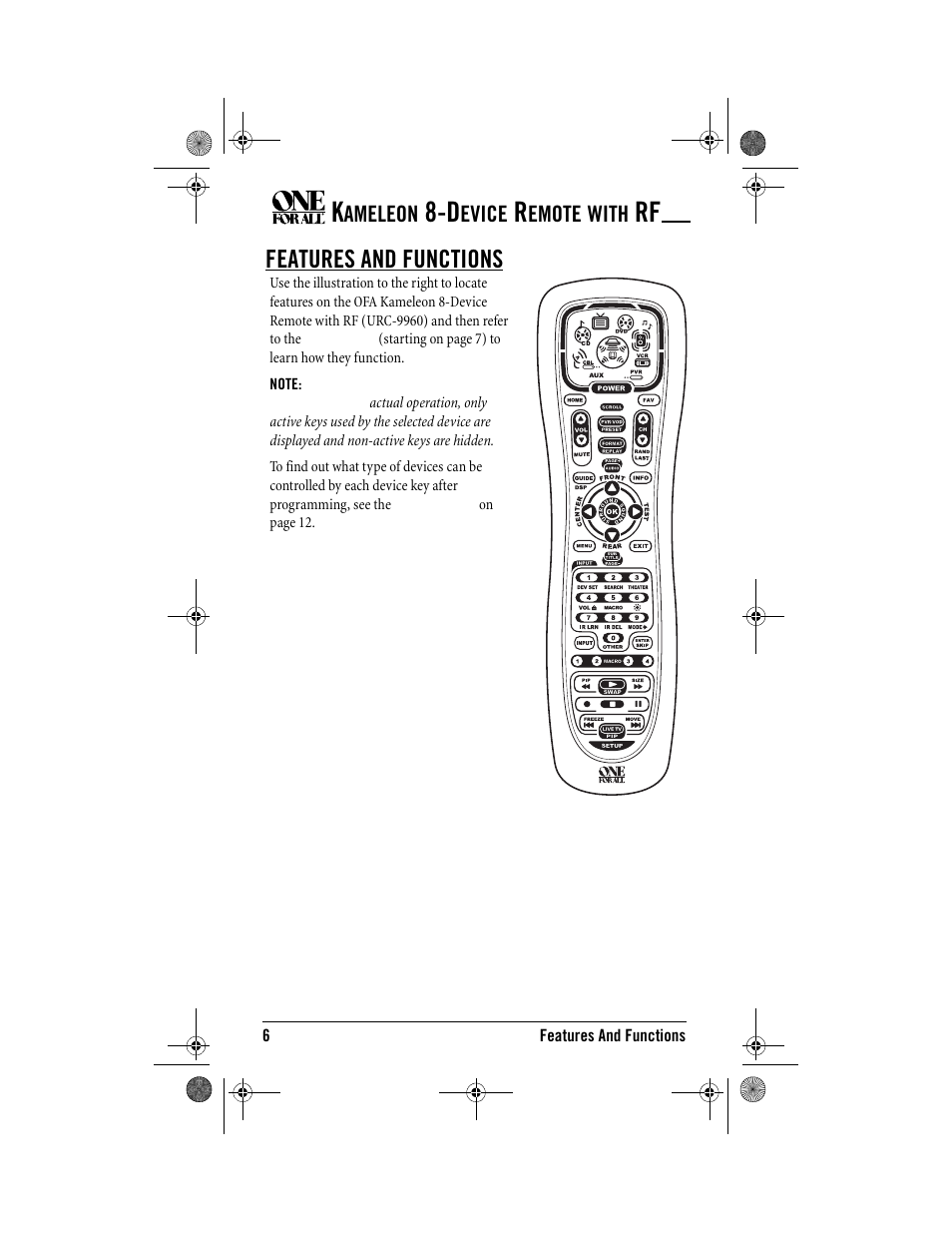 One for All Kameleon URC-9964B00 User Manual | Page 6 / 68