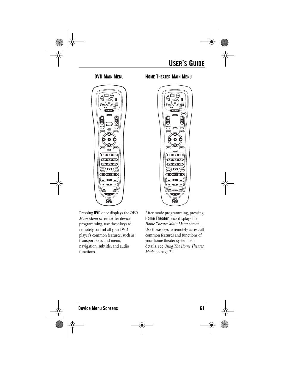 Uide | One for All Kameleon URC-9964B00 User Manual | Page 61 / 68