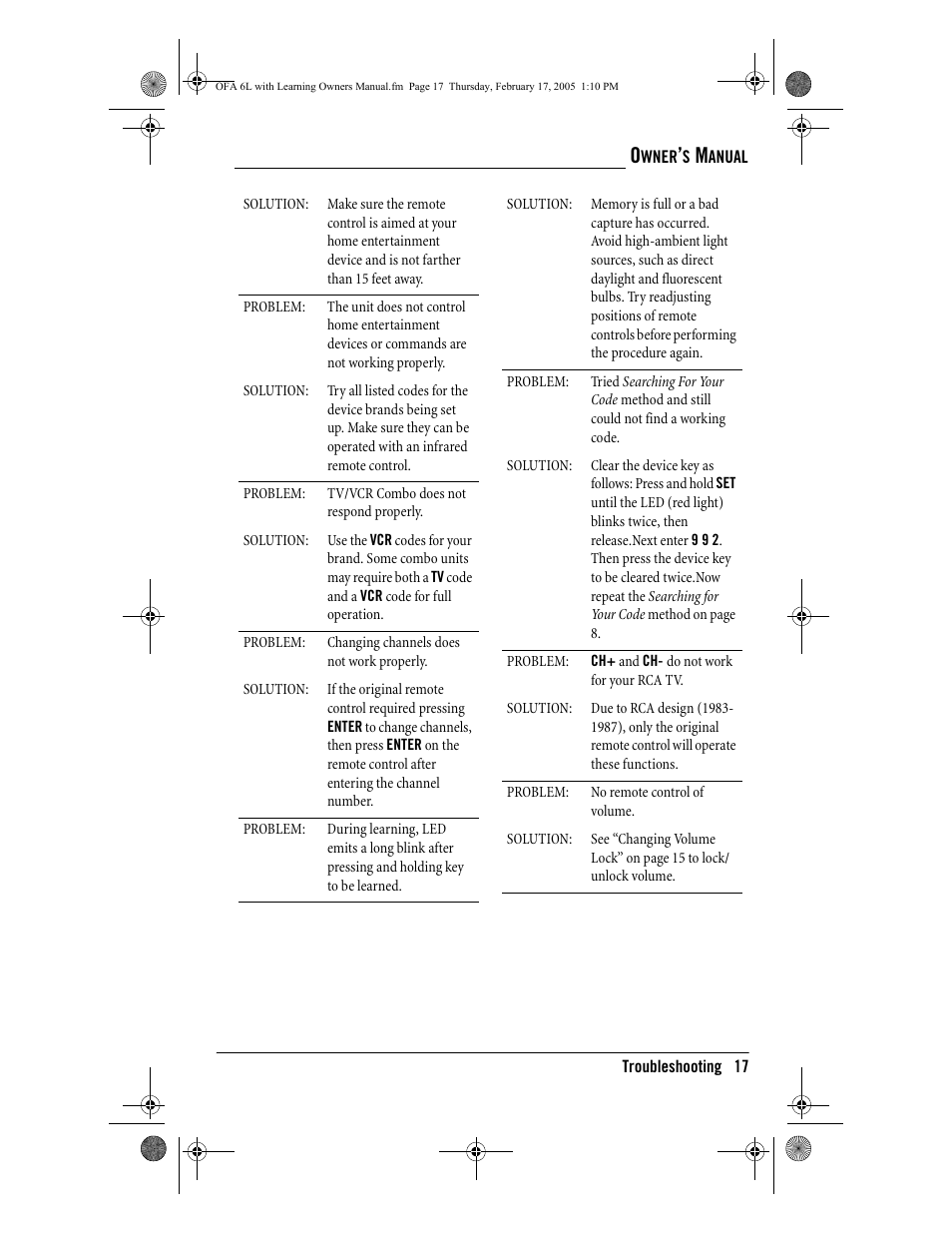 One for All 6-Device Universal Remote User Manual | Page 18 / 42