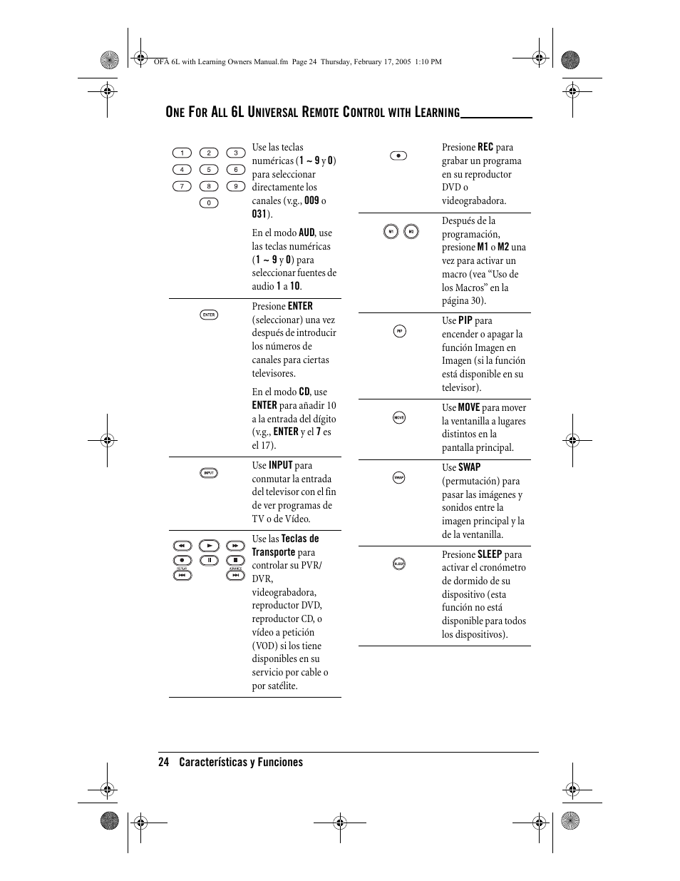 6l u | One for All 6-Device Universal Remote User Manual | Page 25 / 42