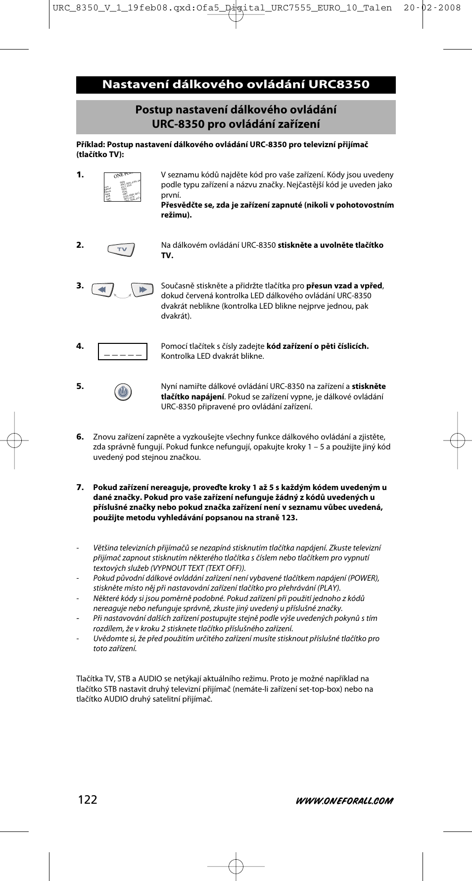 One for All URC-8350 User Manual | Page 123 / 152