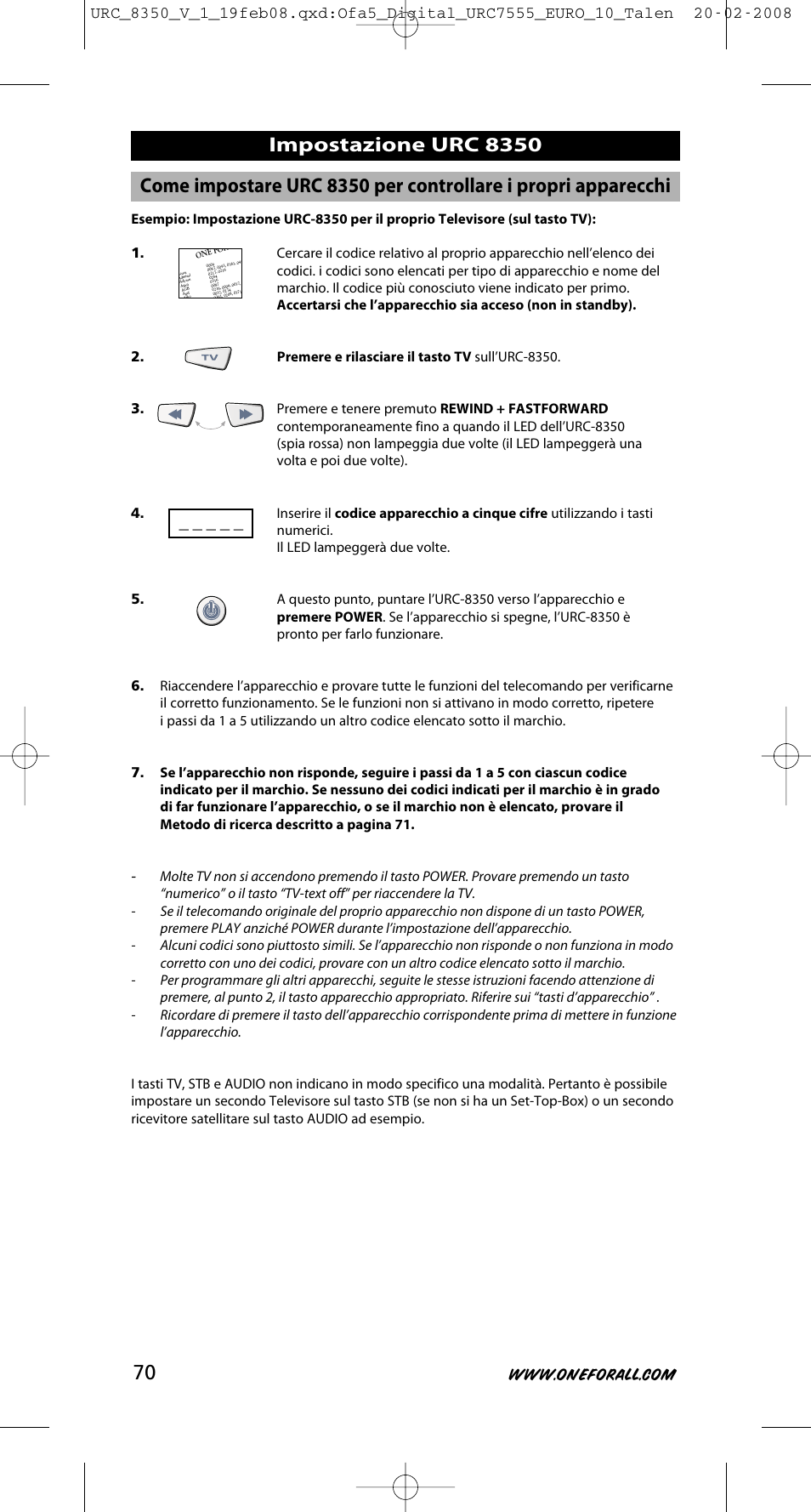 One for All URC-8350 User Manual | Page 71 / 152