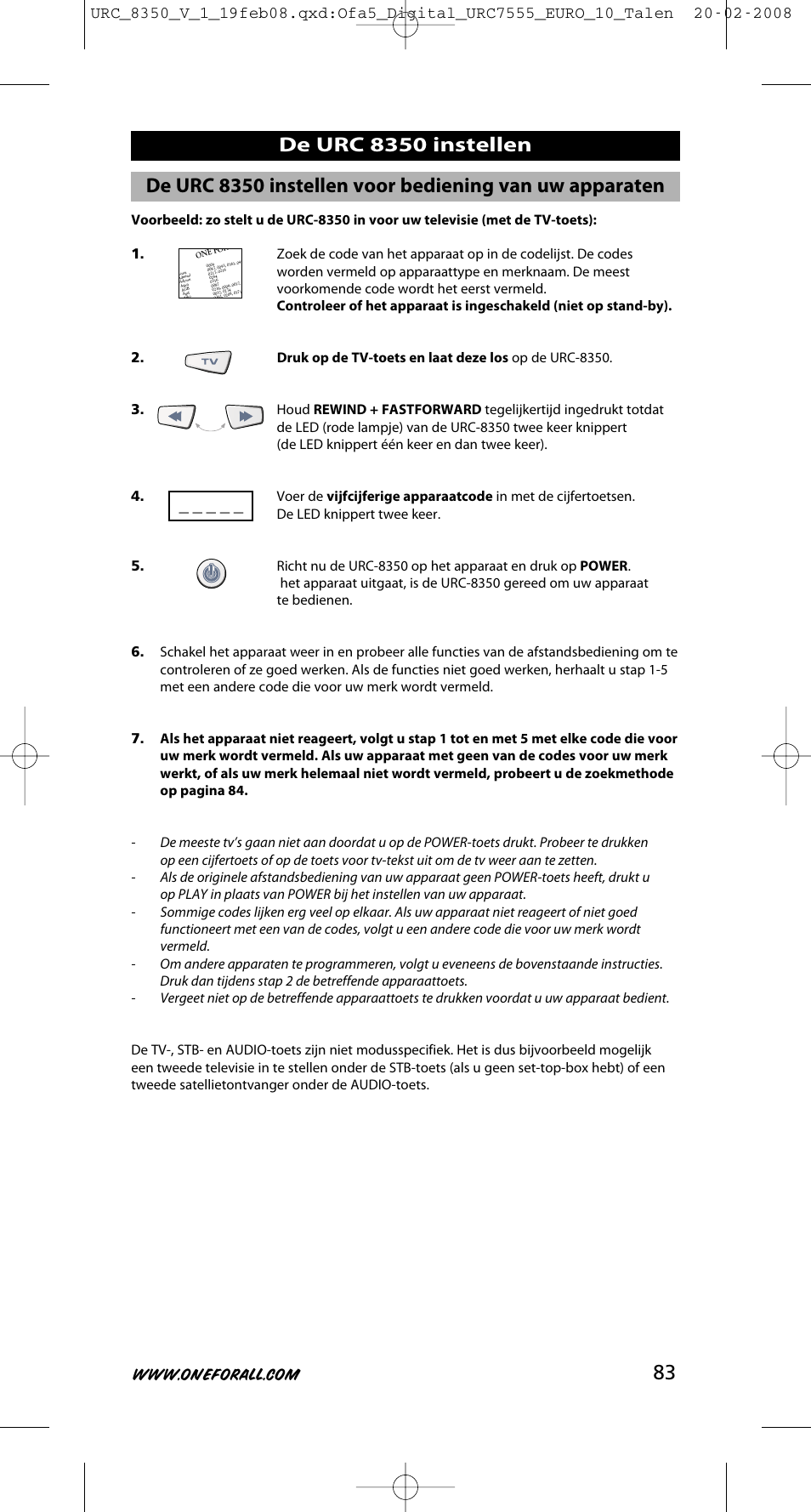 One for All URC-8350 User Manual | Page 84 / 152