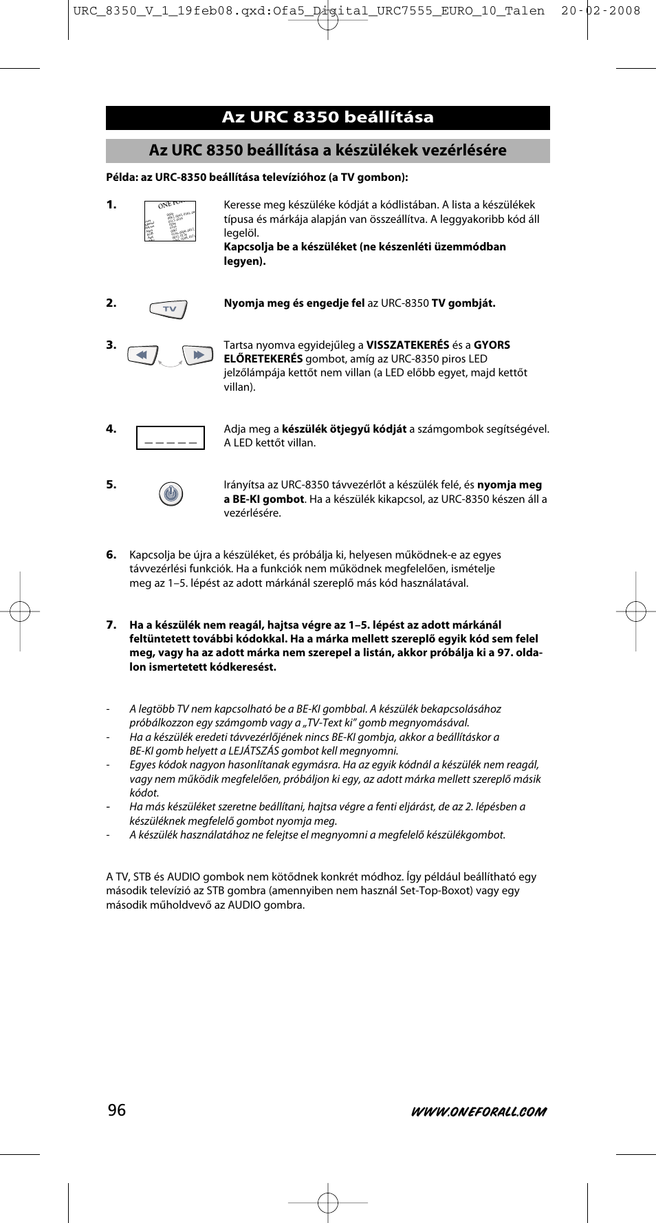 One for All URC-8350 User Manual | Page 97 / 152