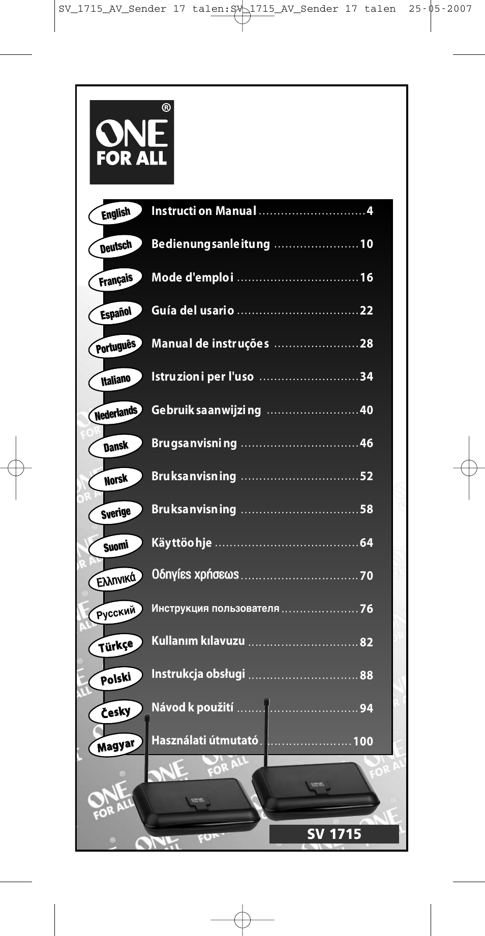 One for All SV-1718 User Manual | 110 pages
