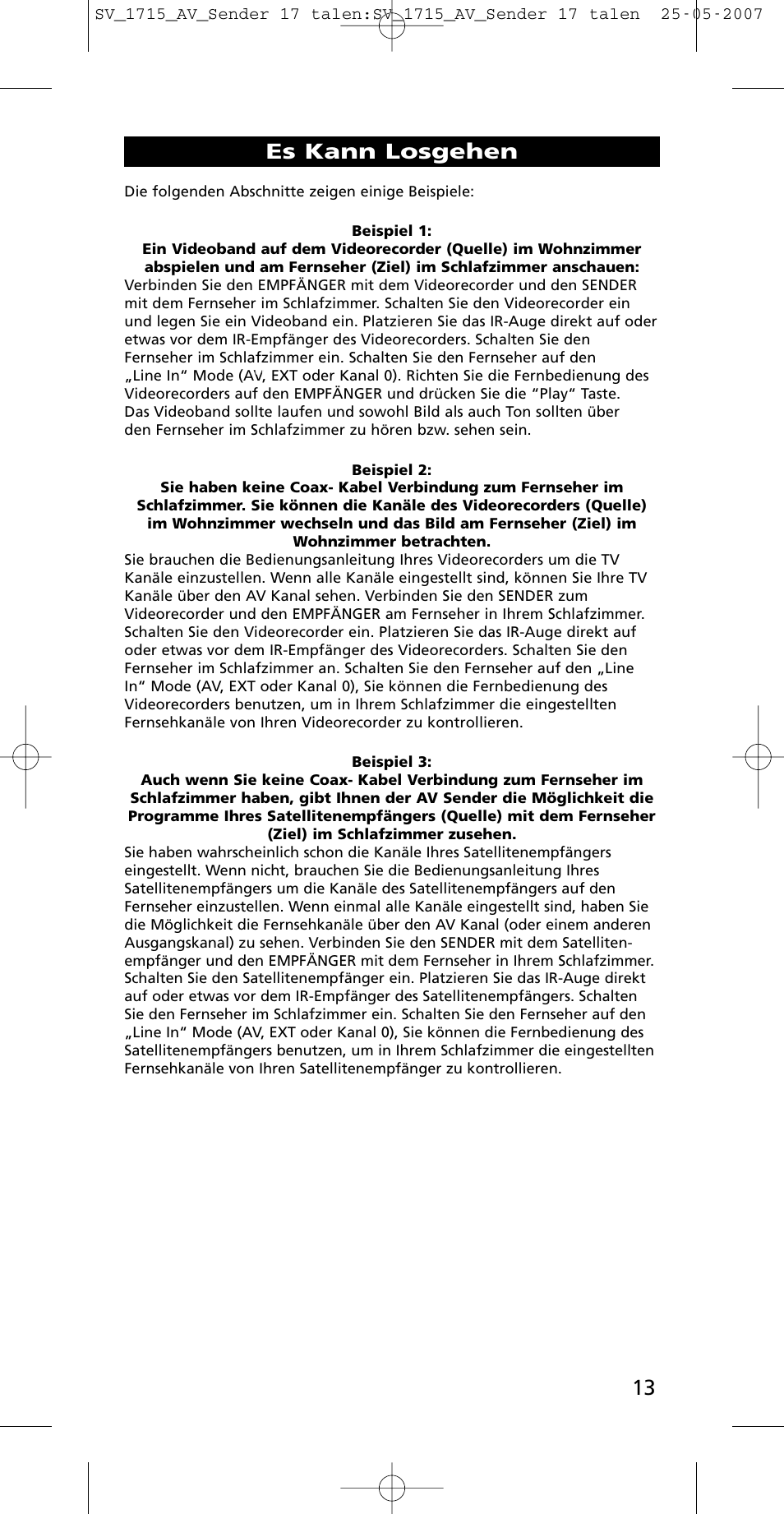 Es kann losgehen | One for All SV-1718 User Manual | Page 13 / 110