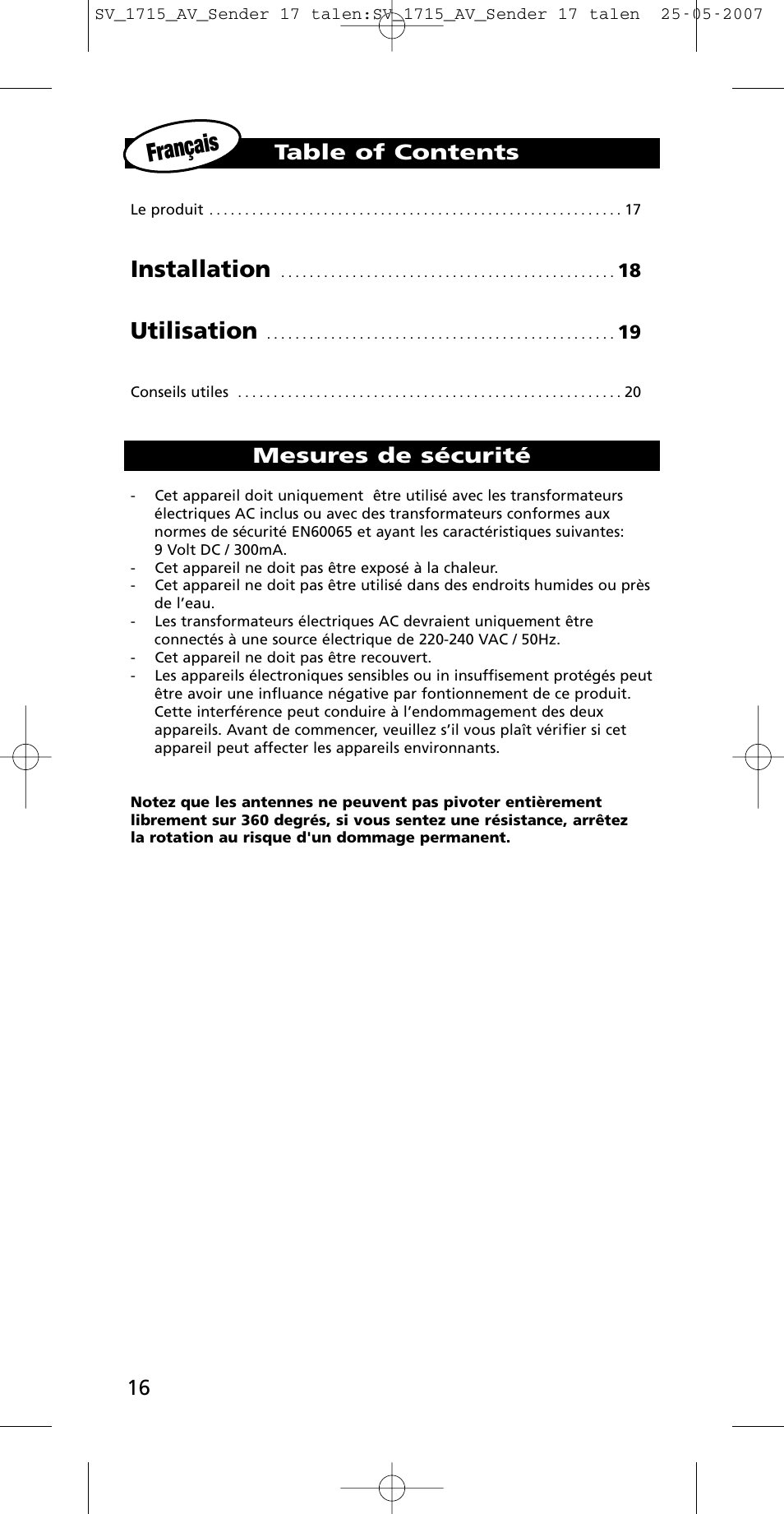 One for All SV-1718 User Manual | Page 16 / 110