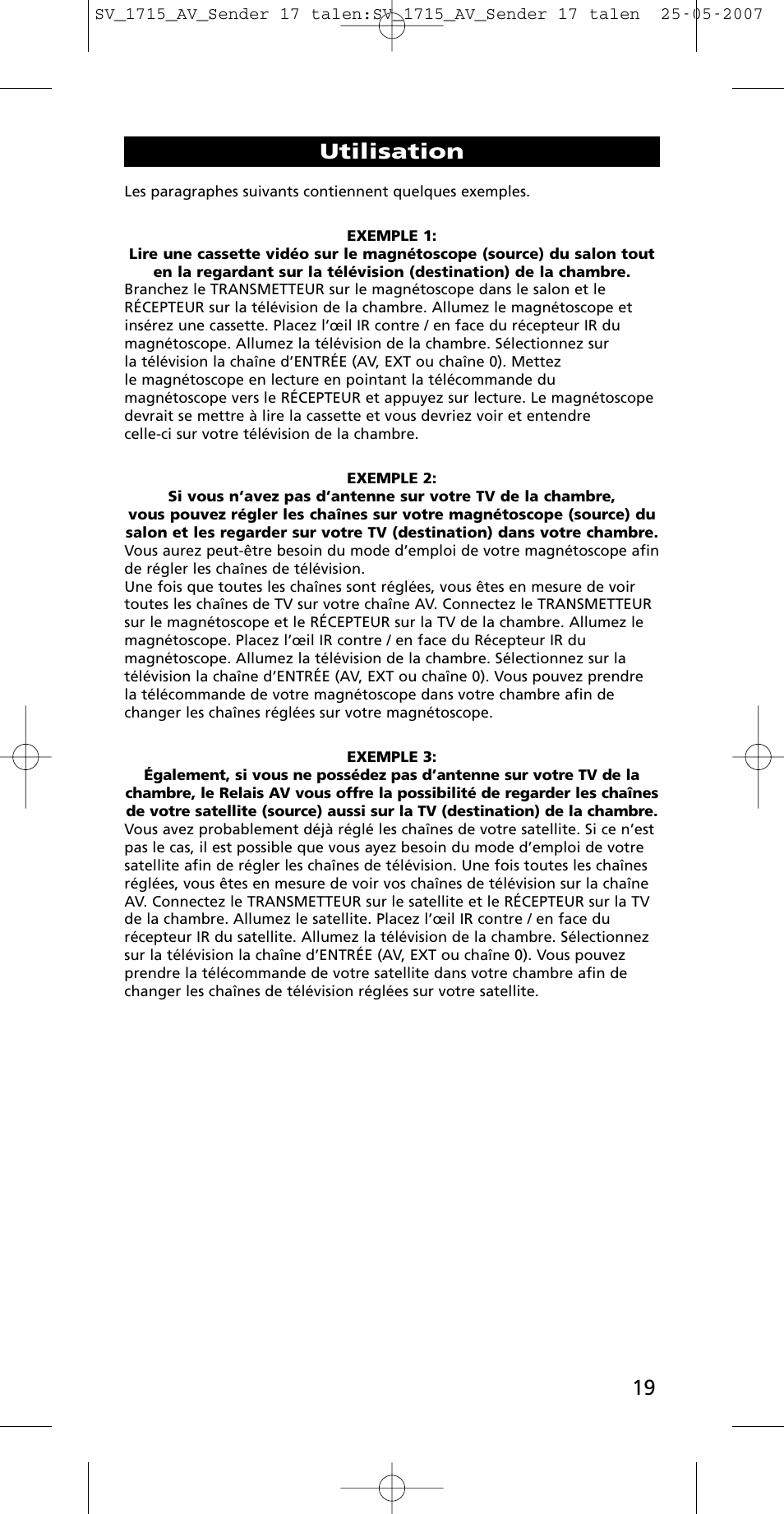 Utilisation | One for All SV-1718 User Manual | Page 19 / 110