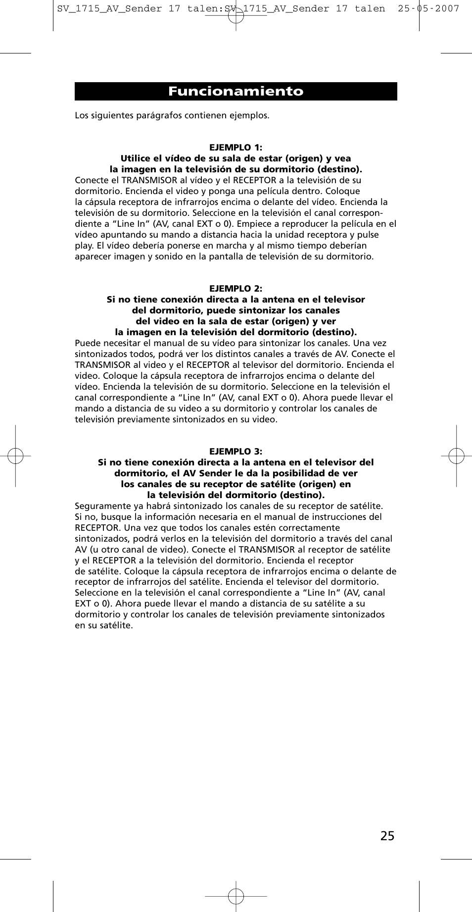 Funcionamiento | One for All SV-1718 User Manual | Page 25 / 110
