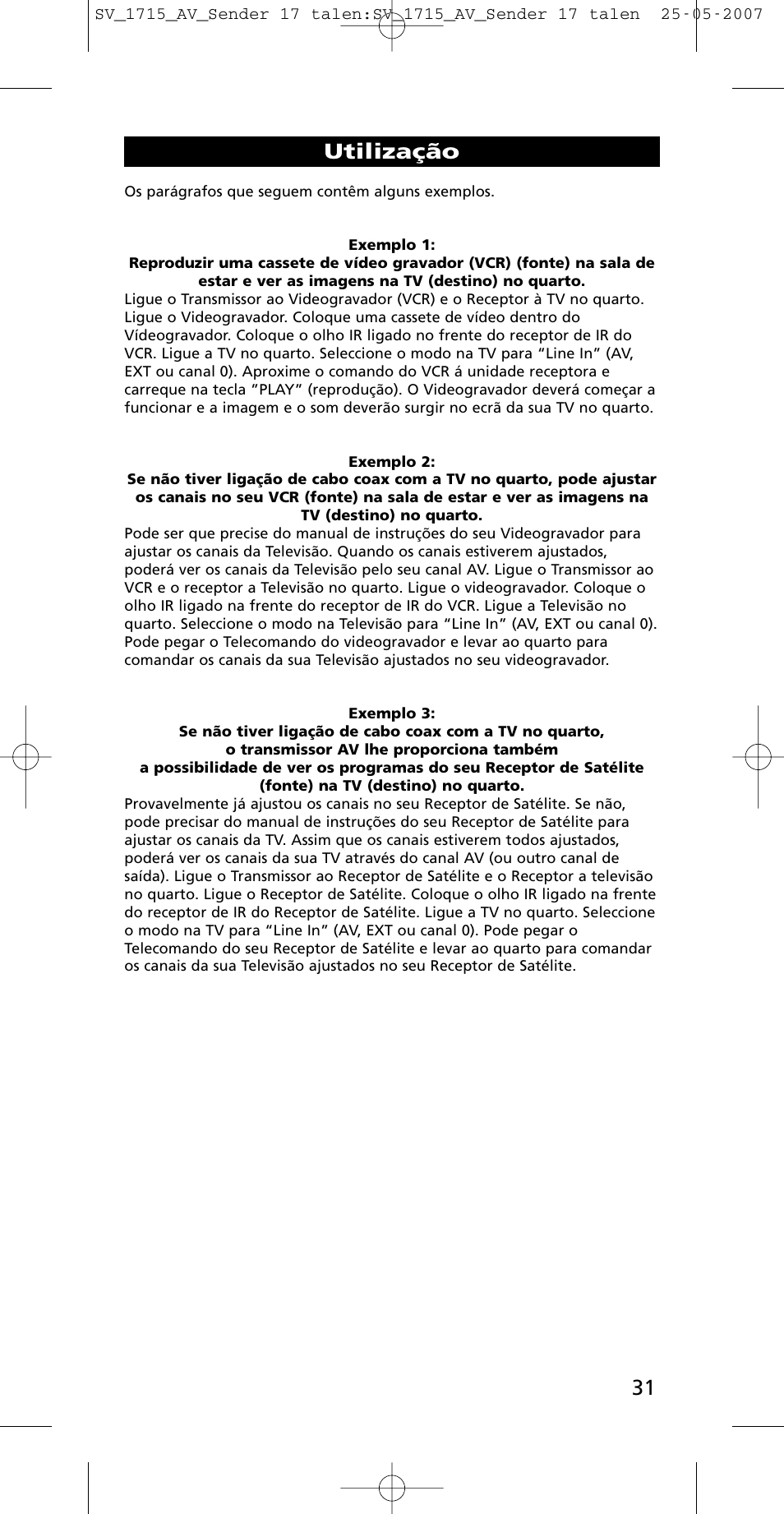 Utilização | One for All SV-1718 User Manual | Page 31 / 110