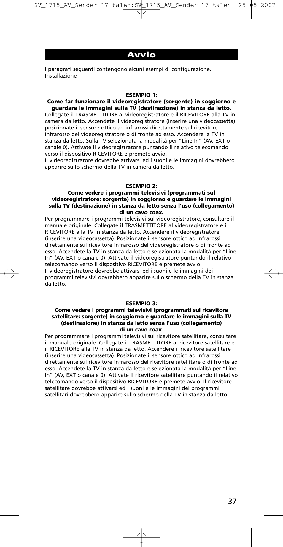Avvio | One for All SV-1718 User Manual | Page 37 / 110