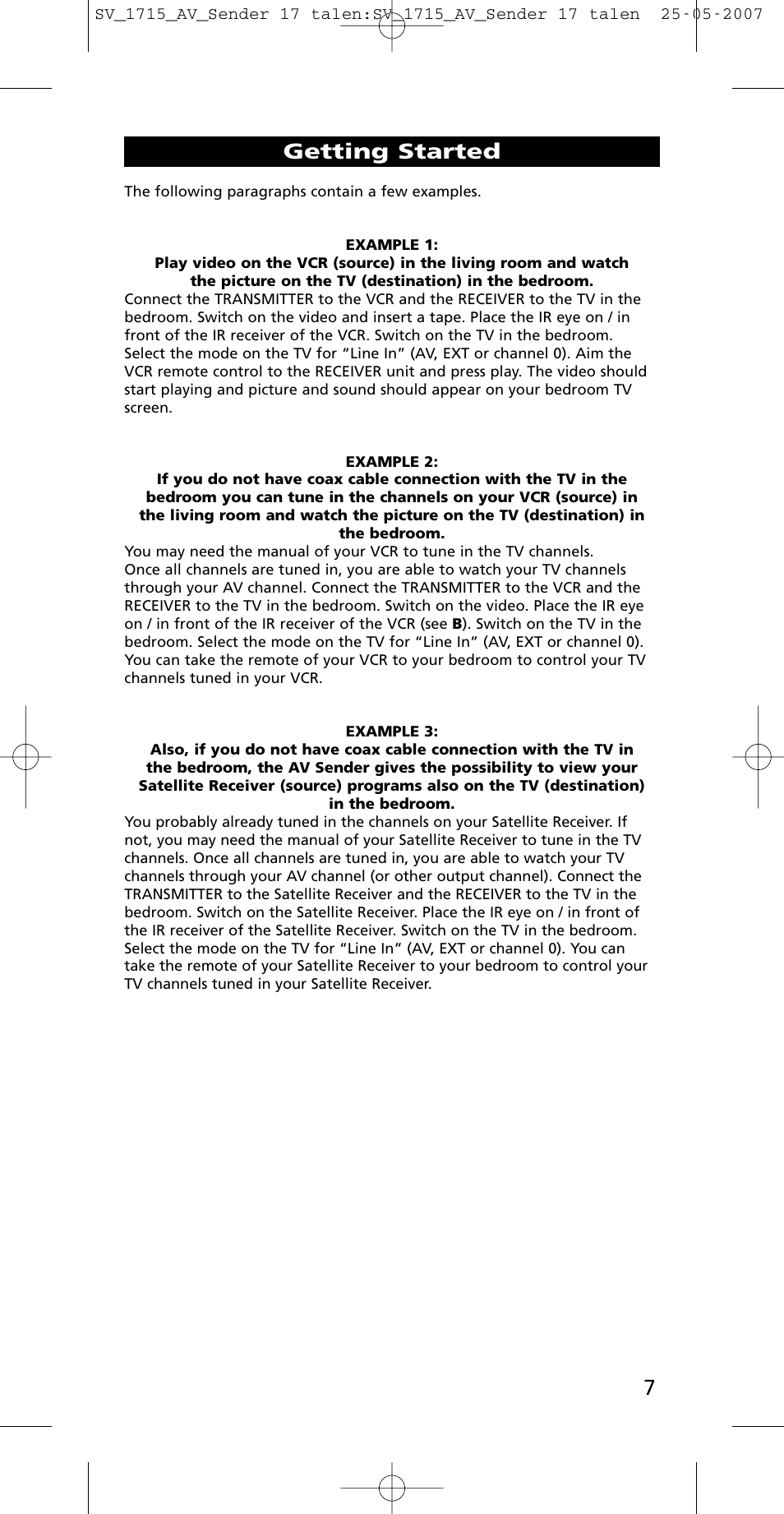 Getting started | One for All SV-1718 User Manual | Page 7 / 110