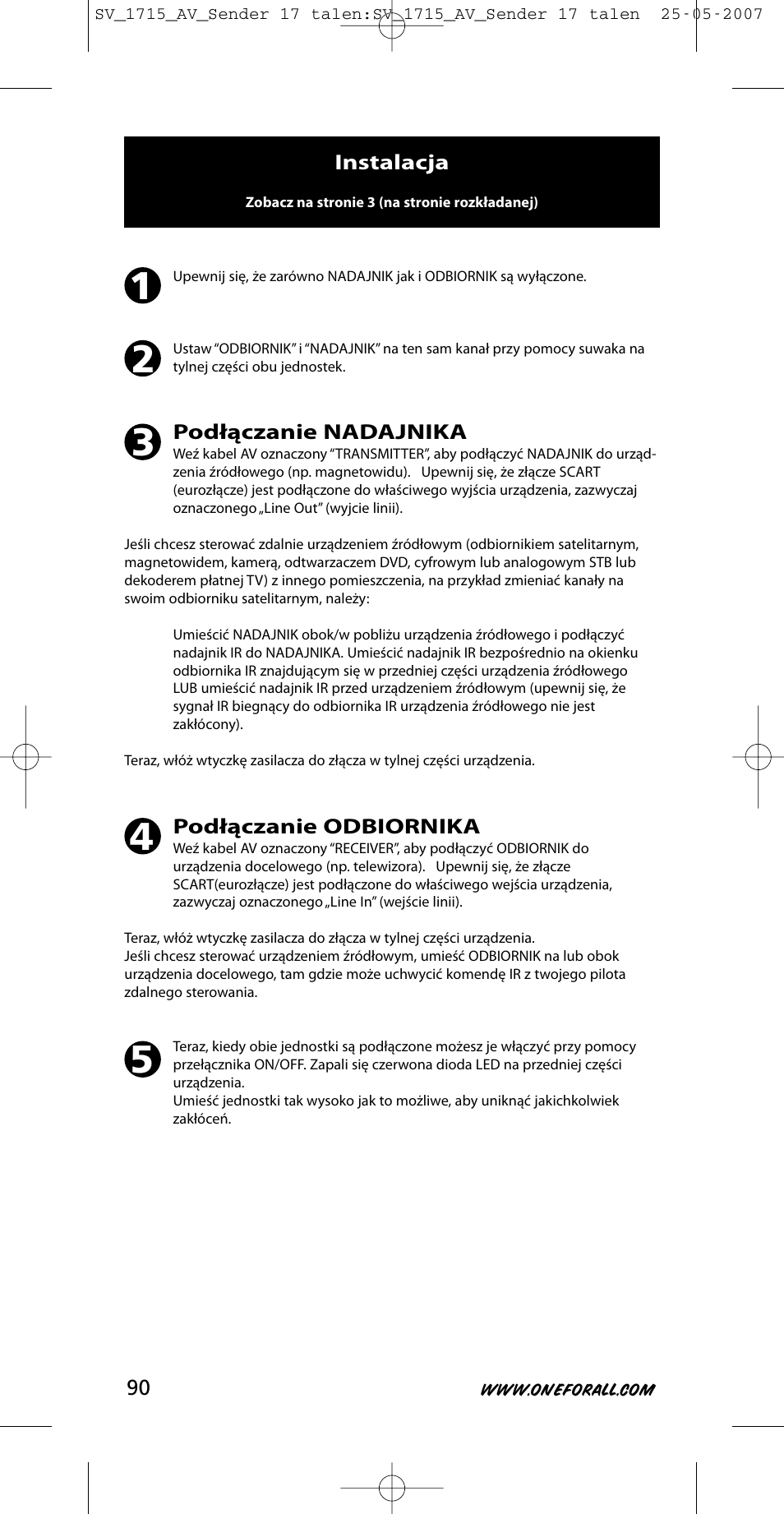 One for All SV-1718 User Manual | Page 90 / 110