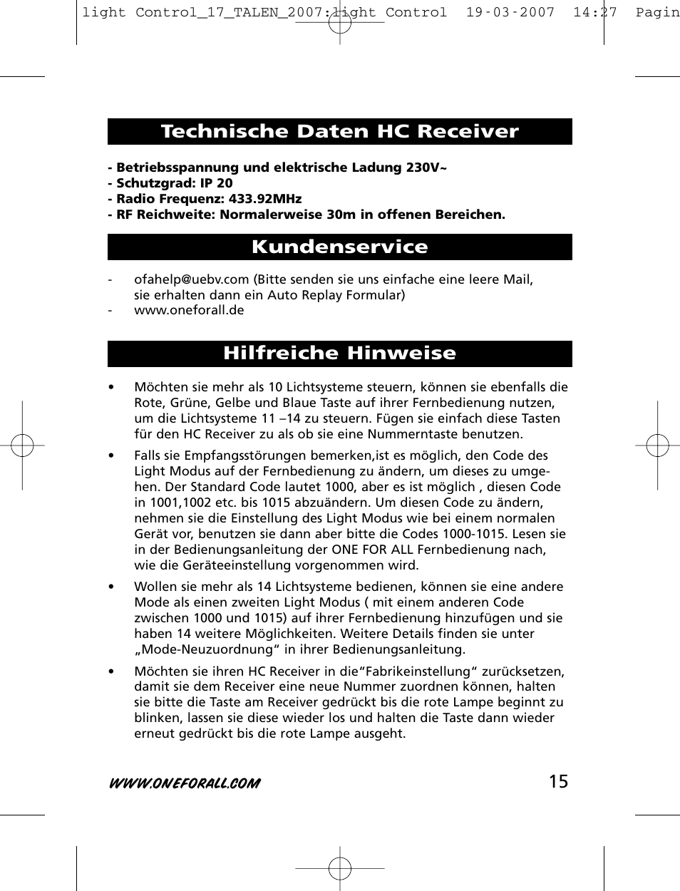 One for All HC-8000 User Manual | Page 15 / 114