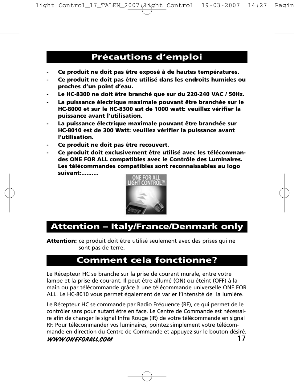 One for All HC-8000 User Manual | Page 17 / 114