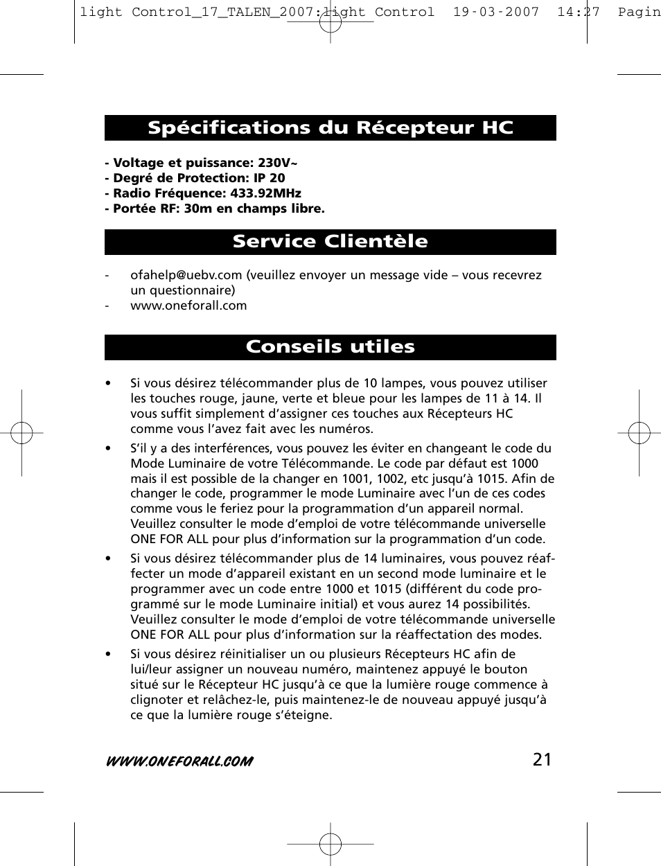 One for All HC-8000 User Manual | Page 21 / 114