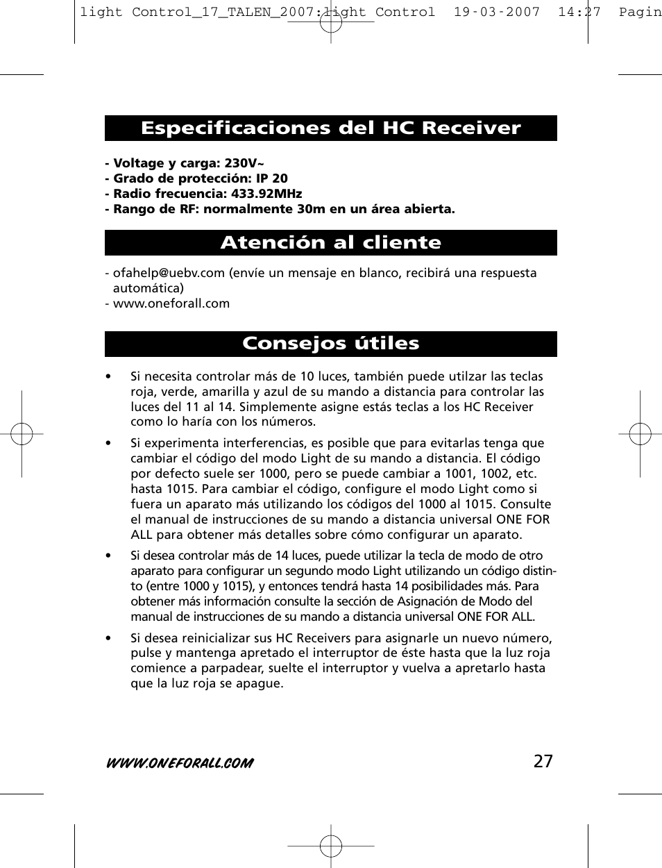 One for All HC-8000 User Manual | Page 27 / 114