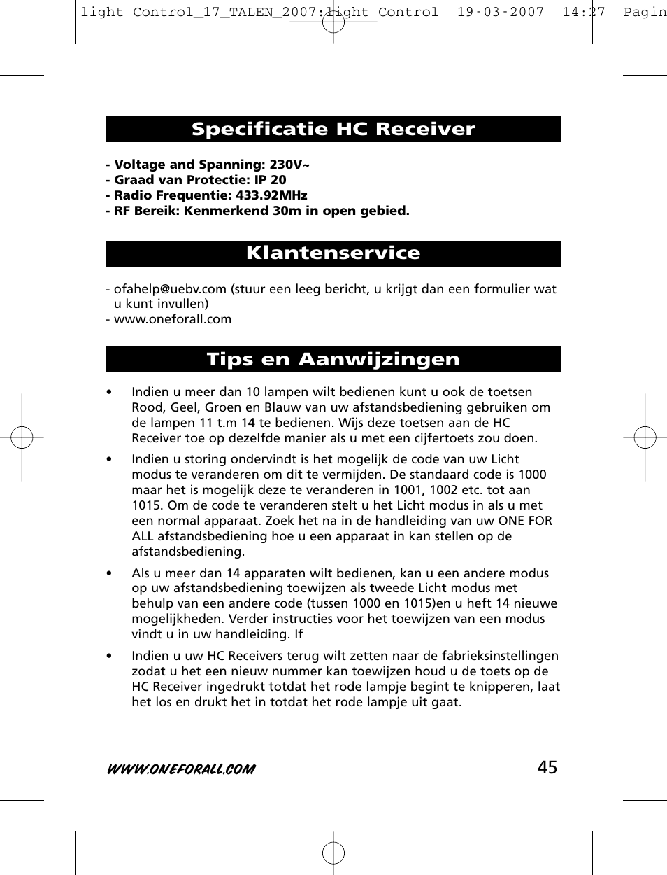 One for All HC-8000 User Manual | Page 45 / 114