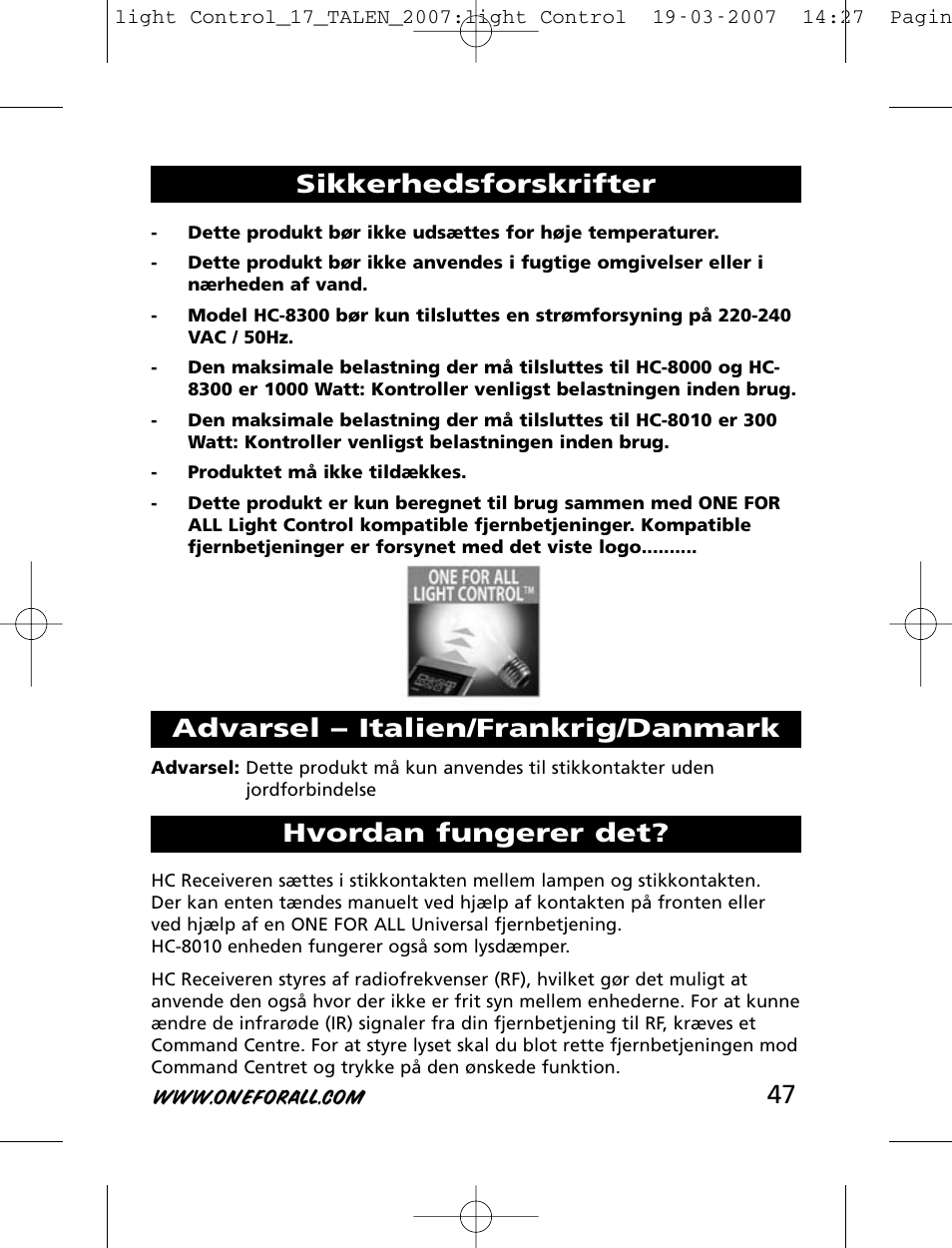 One for All HC-8000 User Manual | Page 47 / 114