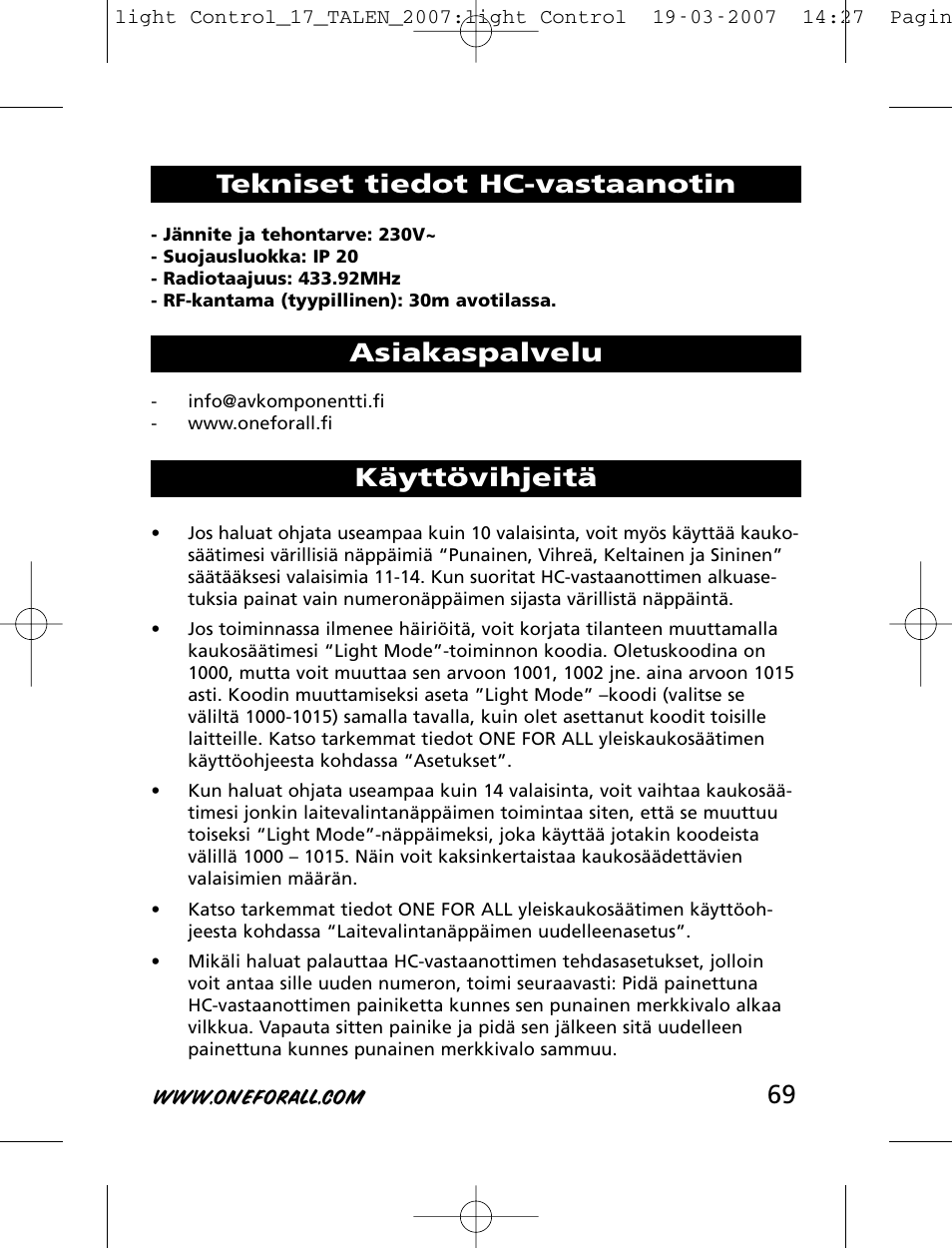 One for All HC-8000 User Manual | Page 69 / 114