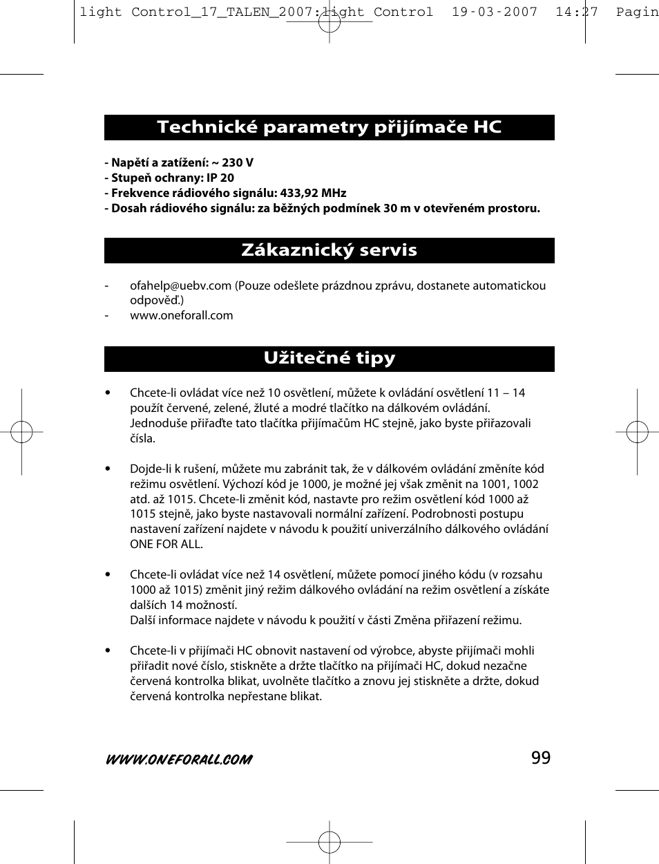 One for All HC-8000 User Manual | Page 99 / 114