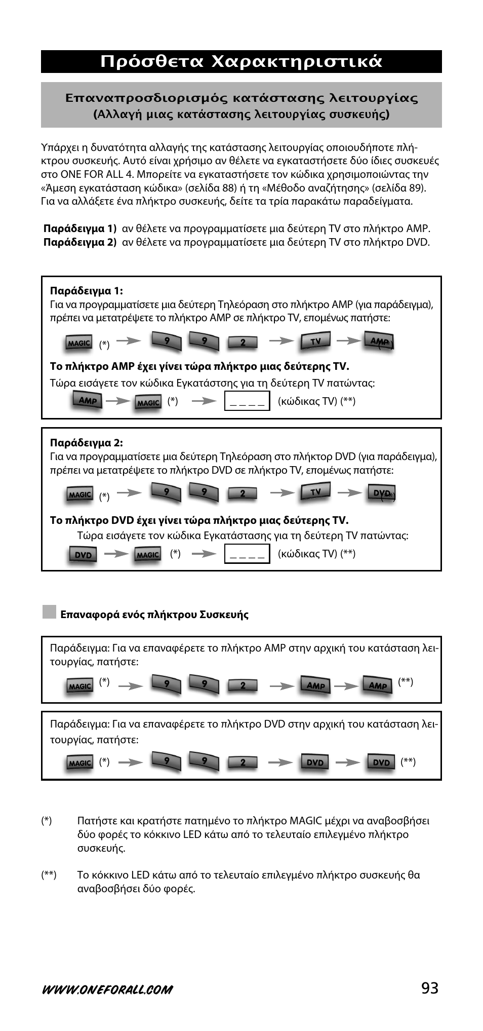 Πρόσθετα χαρακτηριστικά | One for All URC-3740 User Manual | Page 93 / 186